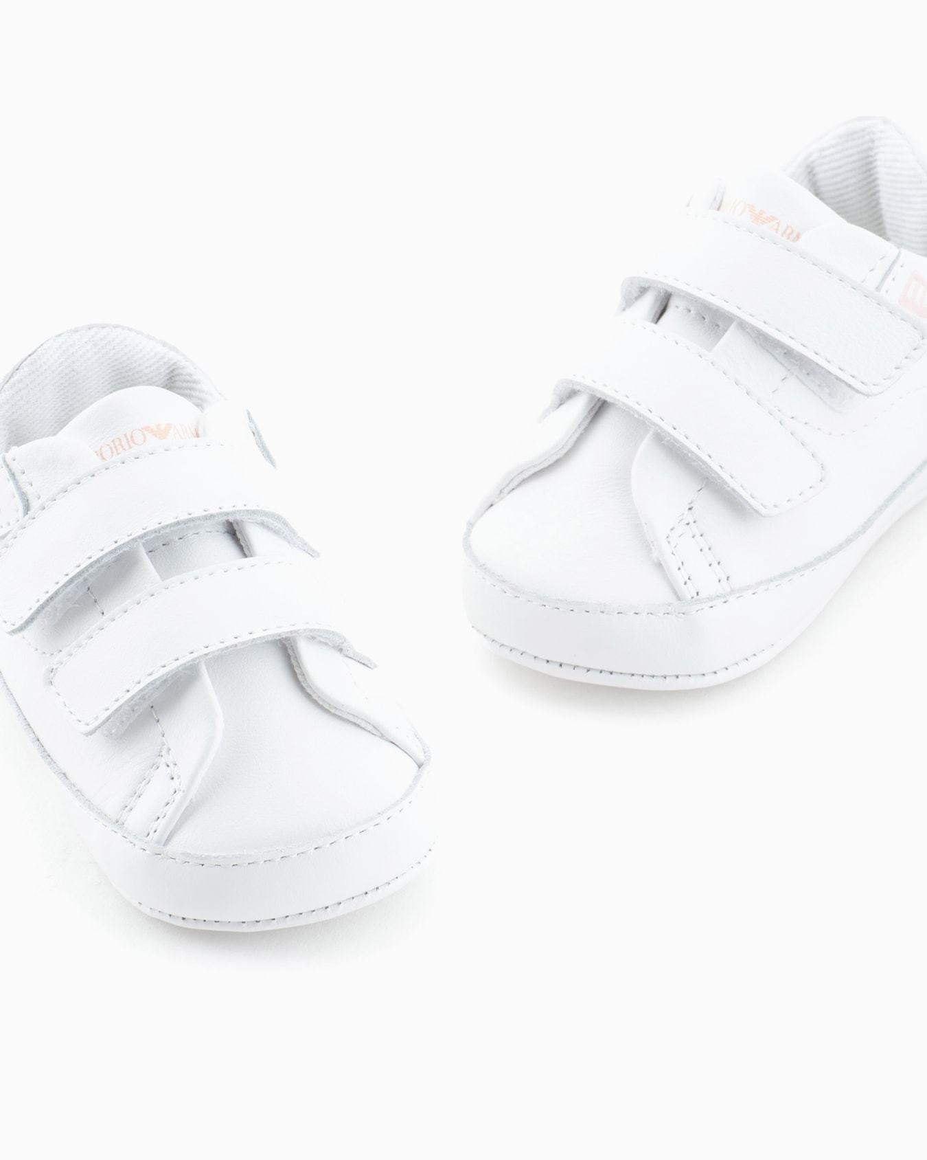 Emporio Armani Nappa-leather Sneakers With Strap