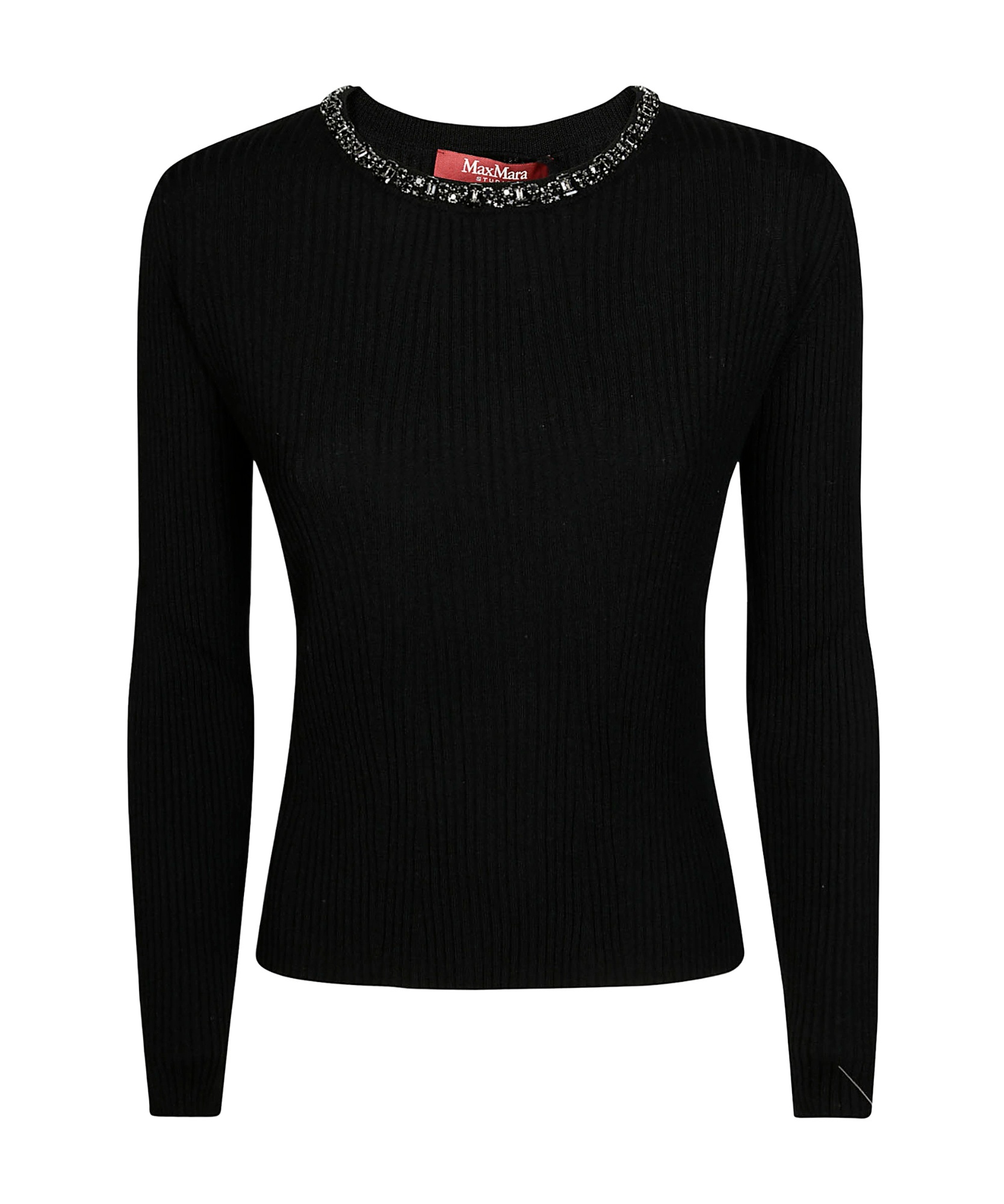 Max Mara Studio Woman Sweater Black Size L Virgin Wool In Black