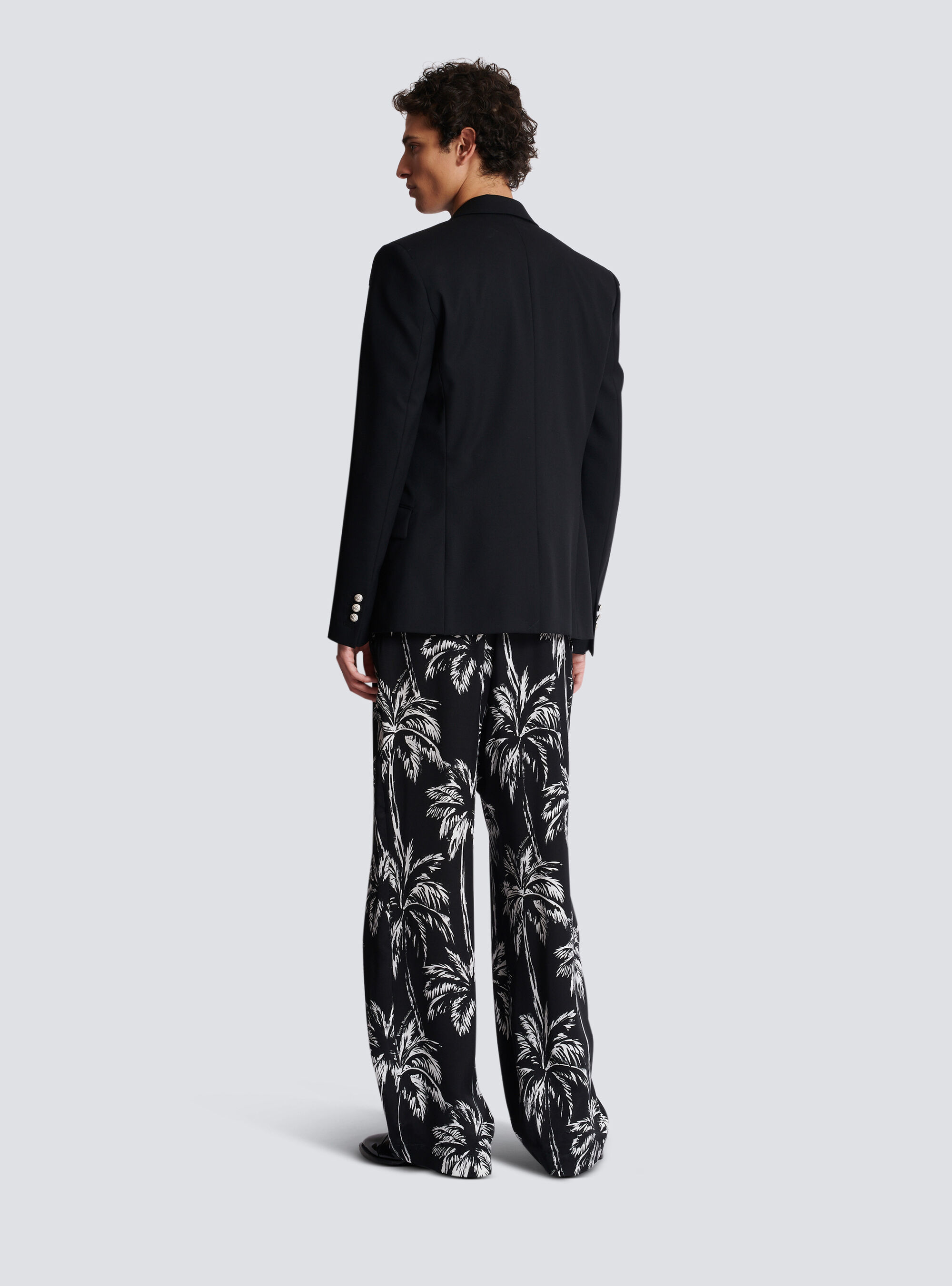 Balmain Wool Button-detail Blazer In Black
