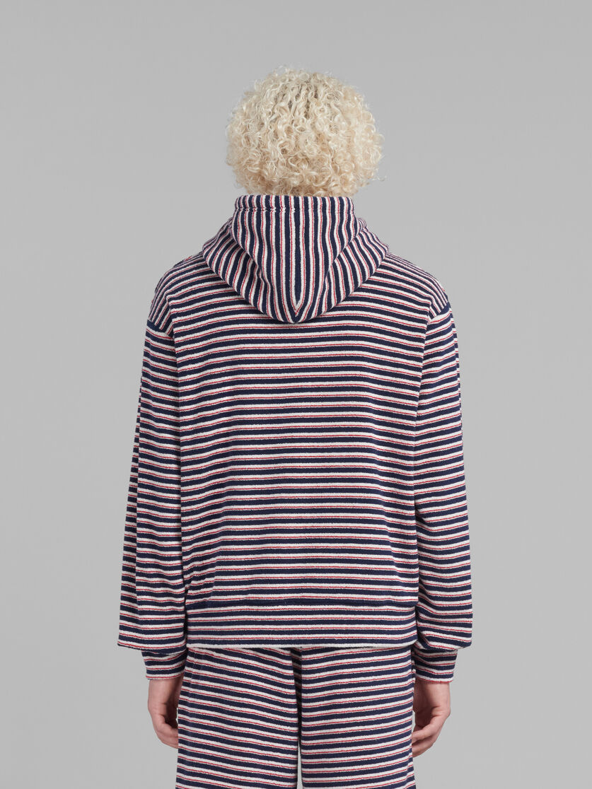 Marni Layered Striped Hoodie In Black