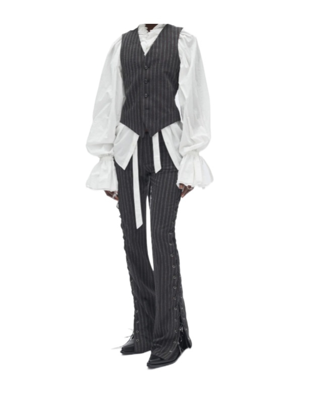 Ann Demeulemeester Kel Slim Fit Bootcut Trousers In Gray