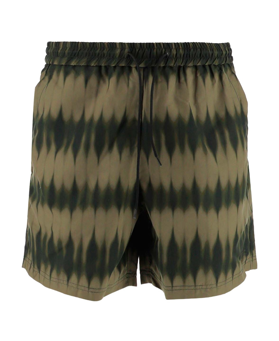Apc A.p.c. Men Swimsuit With Print In Green