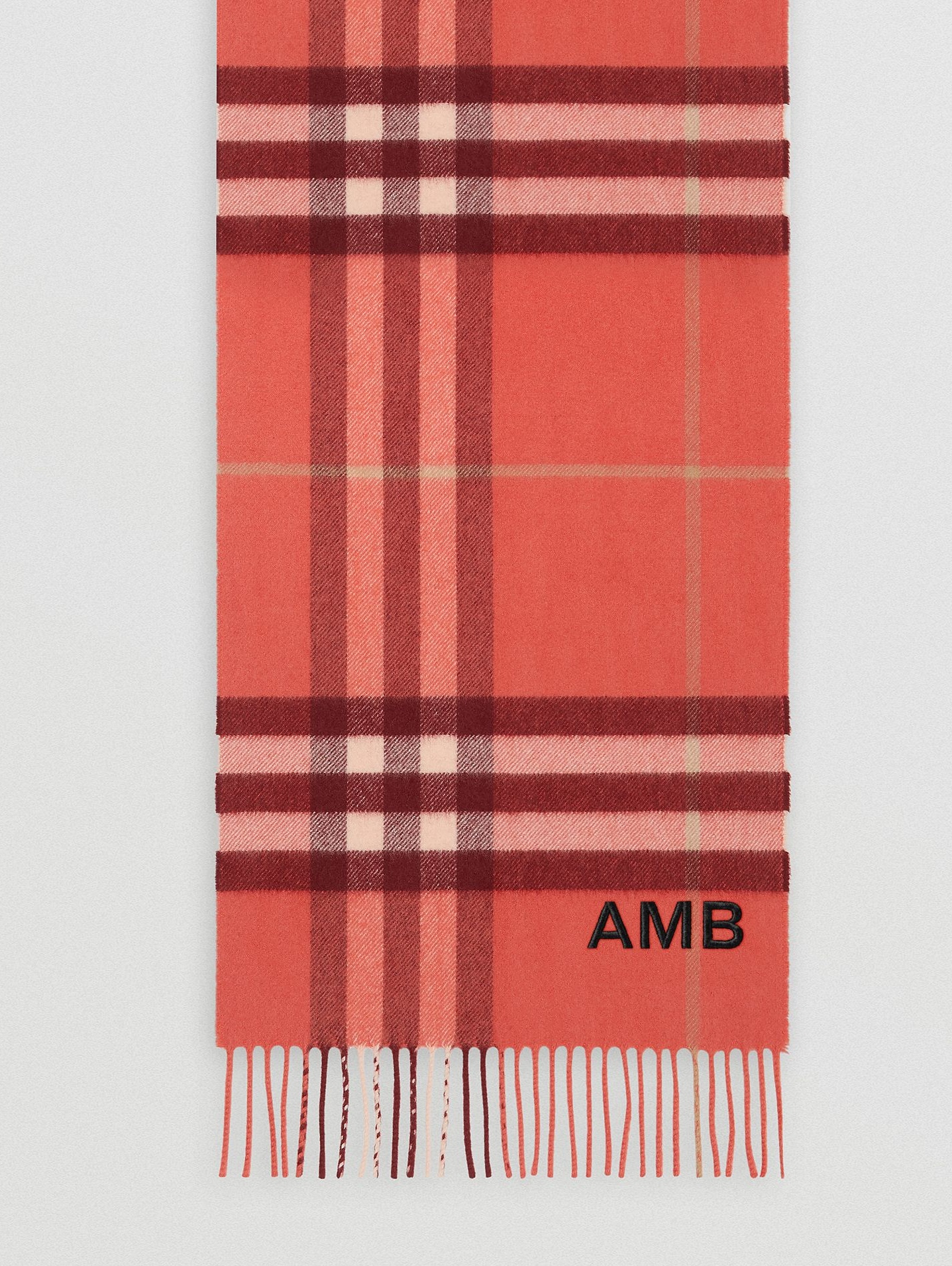 Burberry Checkered Logo Scarf In Red