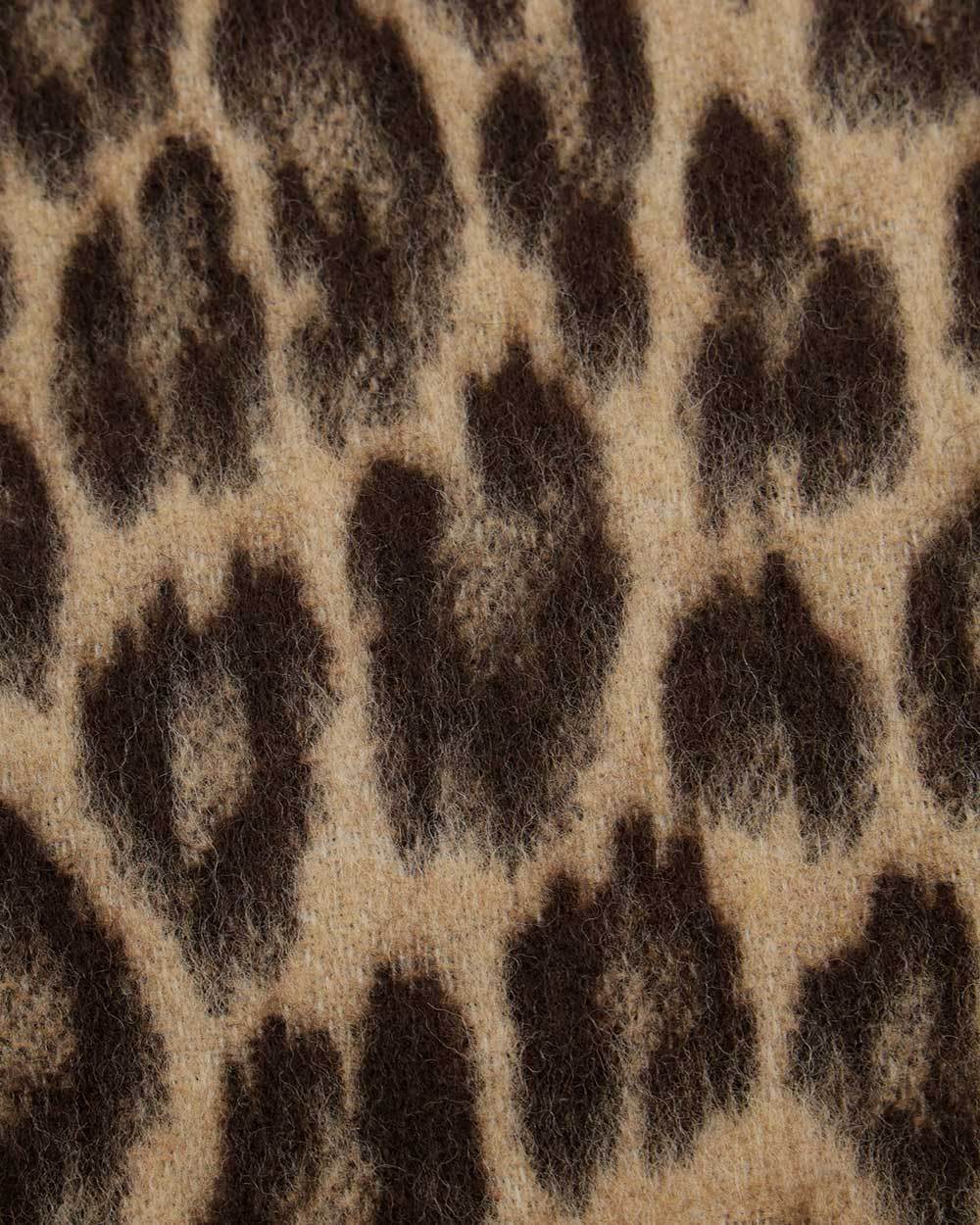 Weekend Max Mara Fringed Leopard Scarf In Black