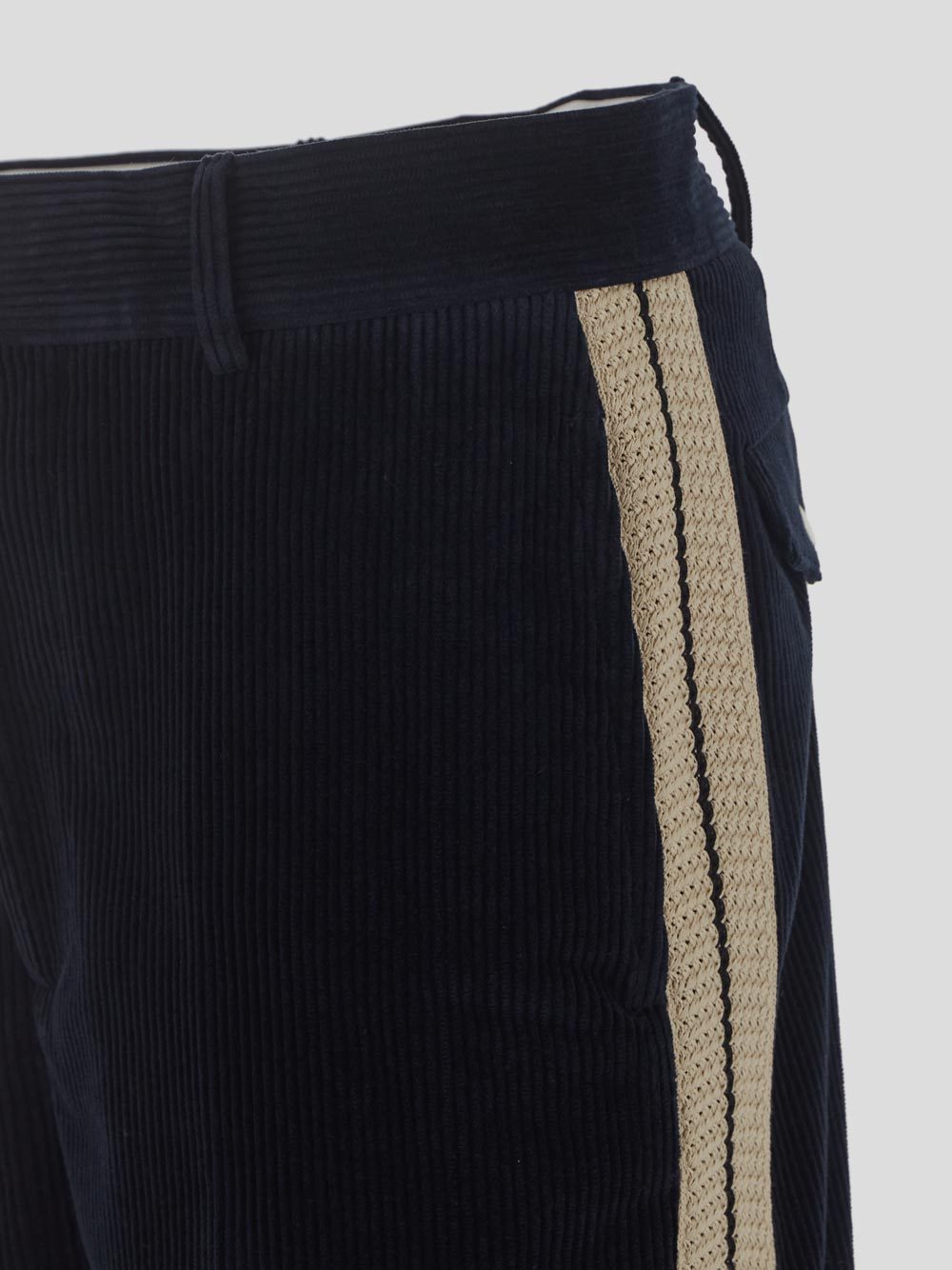 Palm Angels Side Stripe Detailed Corduroy Pants In Black