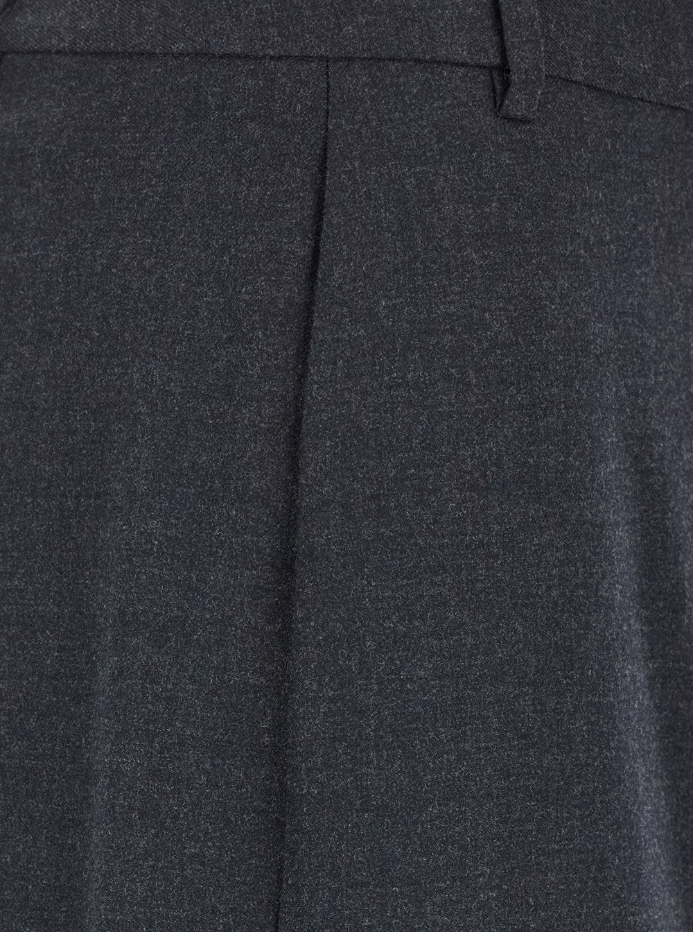 Theory Midi Grey Skirt With Slit In Wool Blend Woman In Black