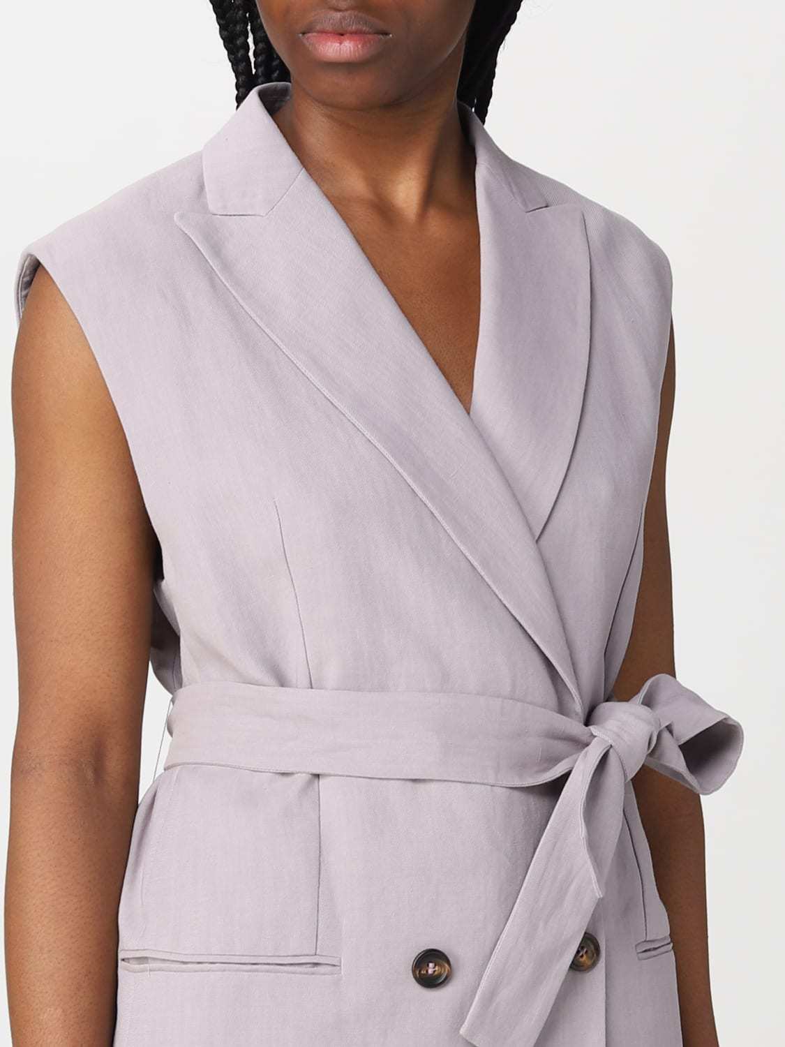 Brunello Cucinelli Double-breasted Sleeveless Blazer In Pink
