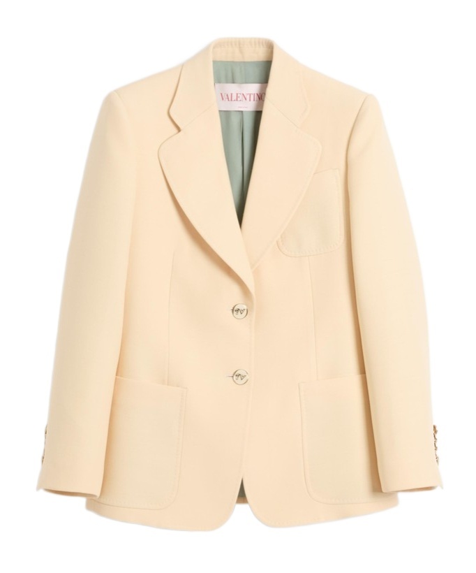 Valentino Single-breasted Long-sleeved Blazer In Nude