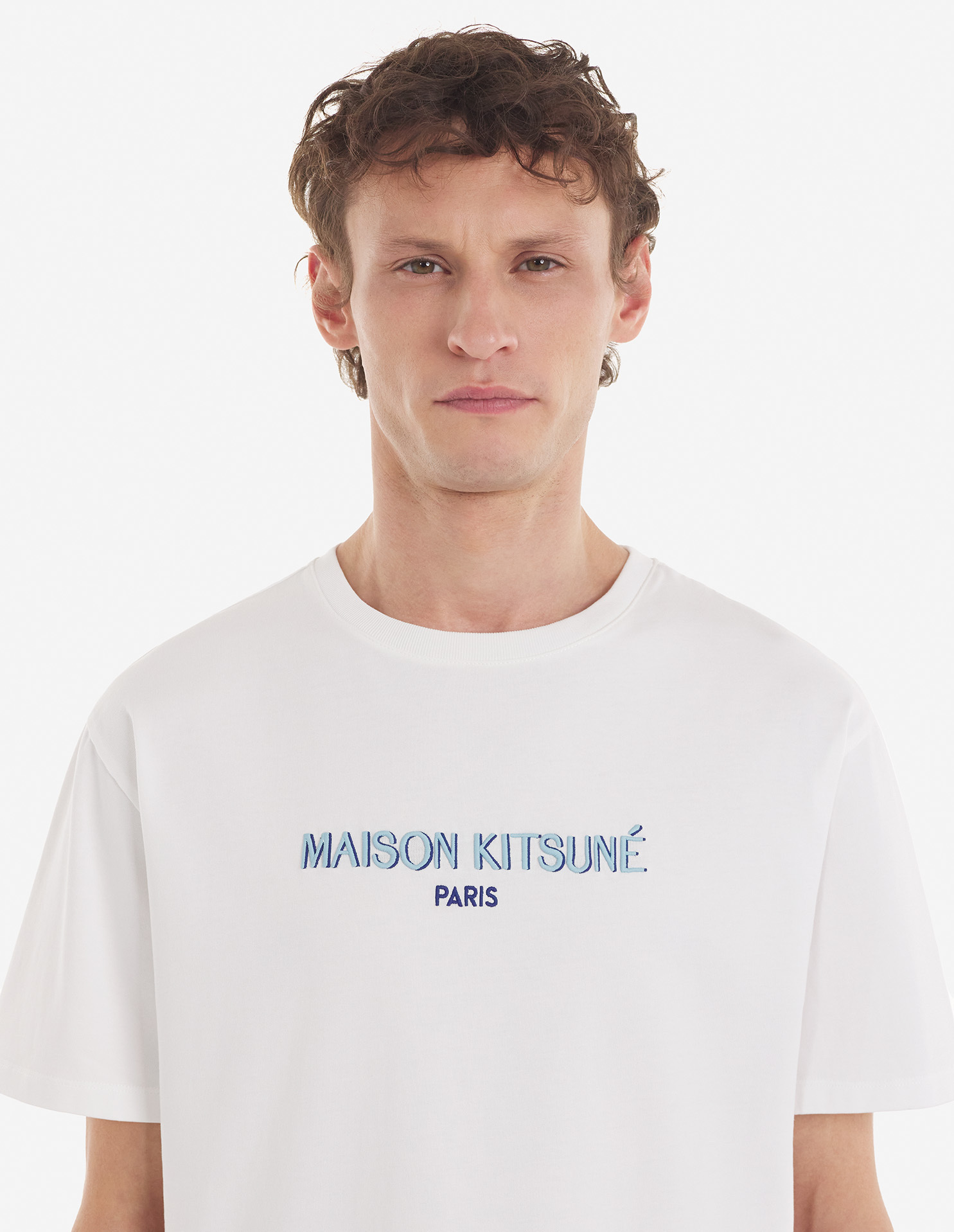 Maison Kitsuné Logo-print Cotton T-shirt In White