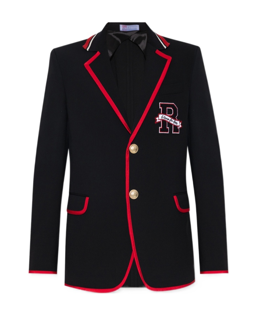 Red Valentino Single-breasted Suit Jacket In Black