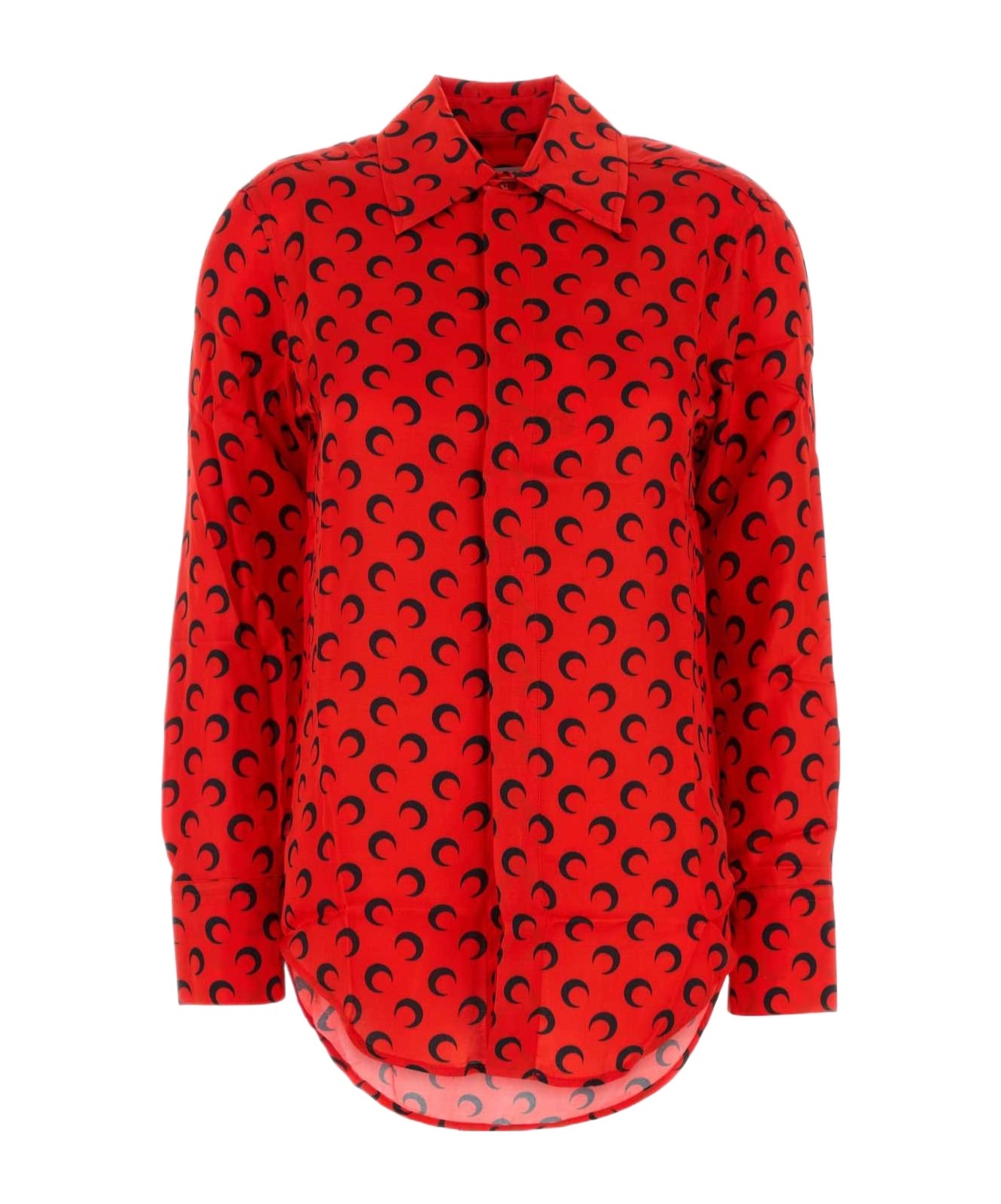 Marine Serre Camicia In Viscosa Rossa In Red