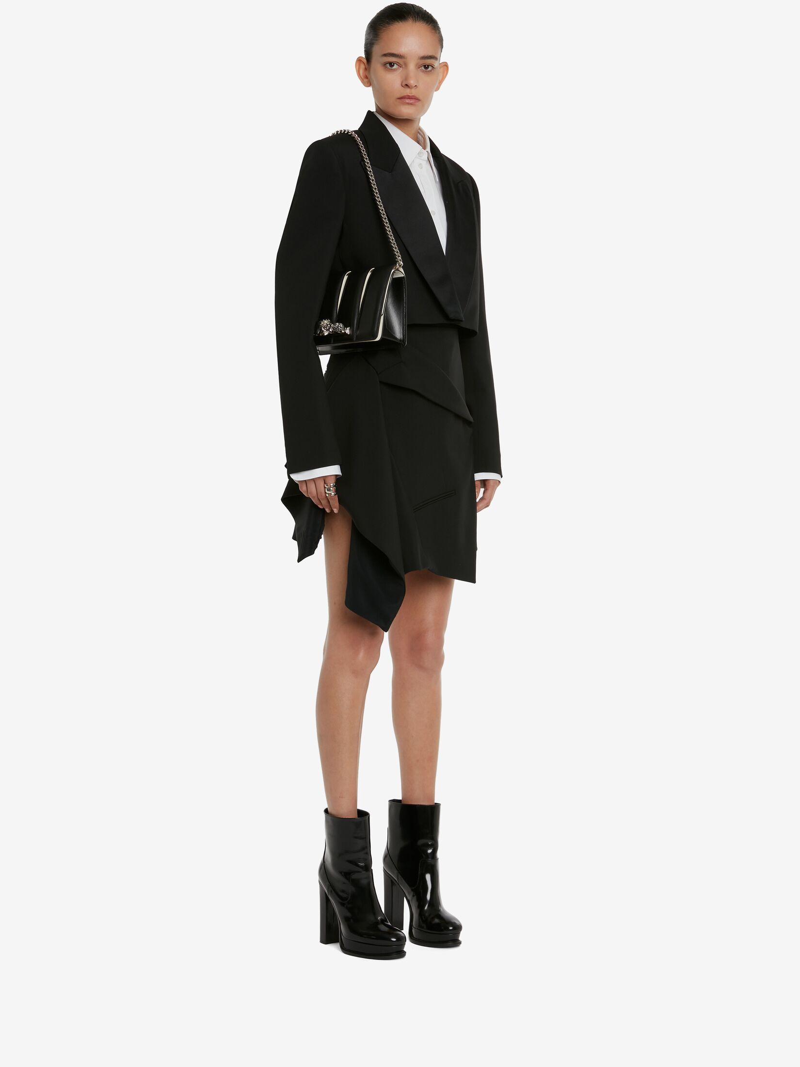 Alexander Mcqueen Asymmetric Wrap-skirt In Black