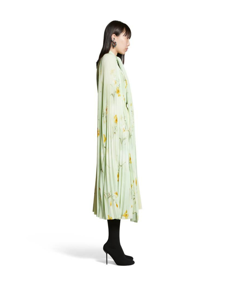 Balenciaga Cloak-inspired Floral Print Blouse In White
