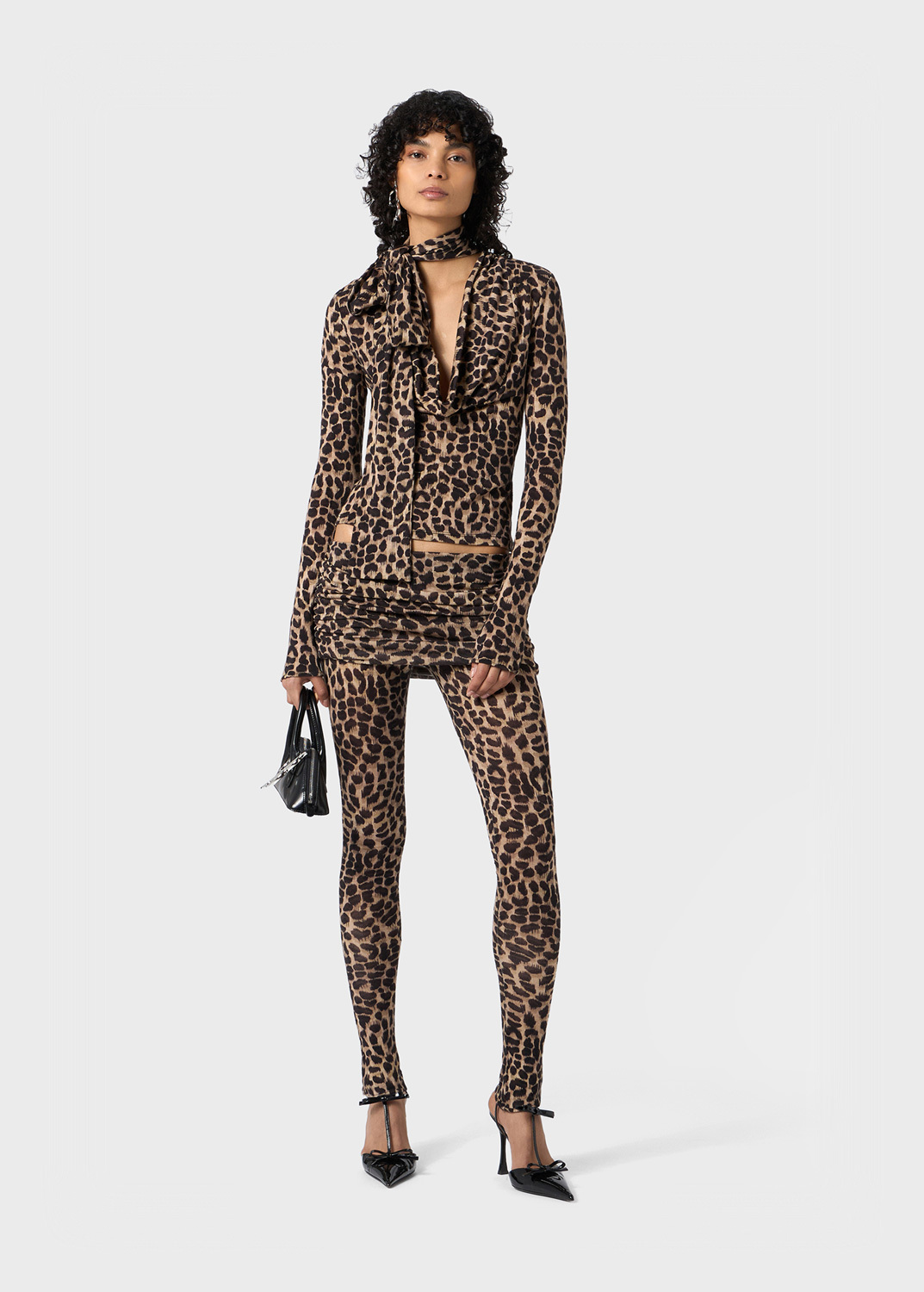 BLUMARINE LEOPARD-PRINT WOOL LEGGINGS