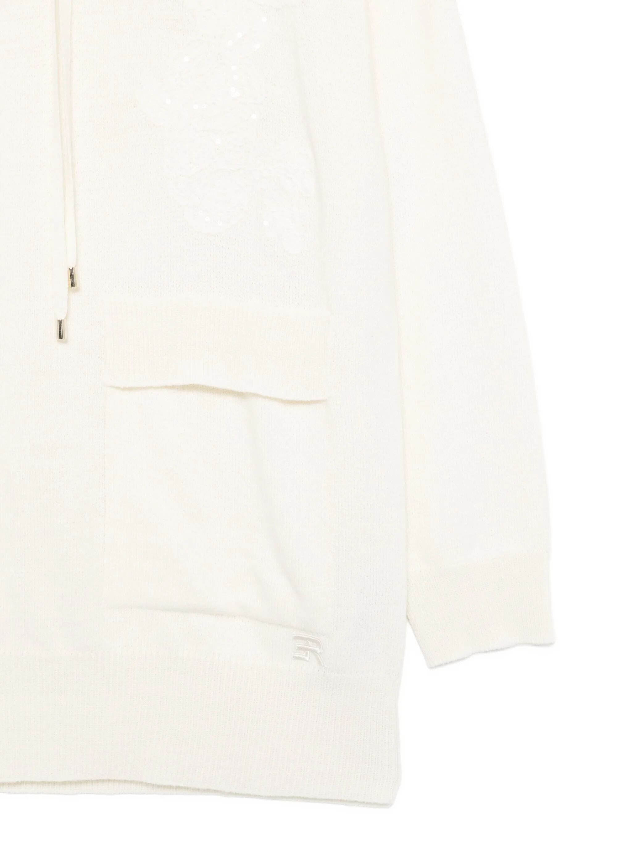 Ermanno Firenze Long-sleeved Hooded Sweatshirt In White