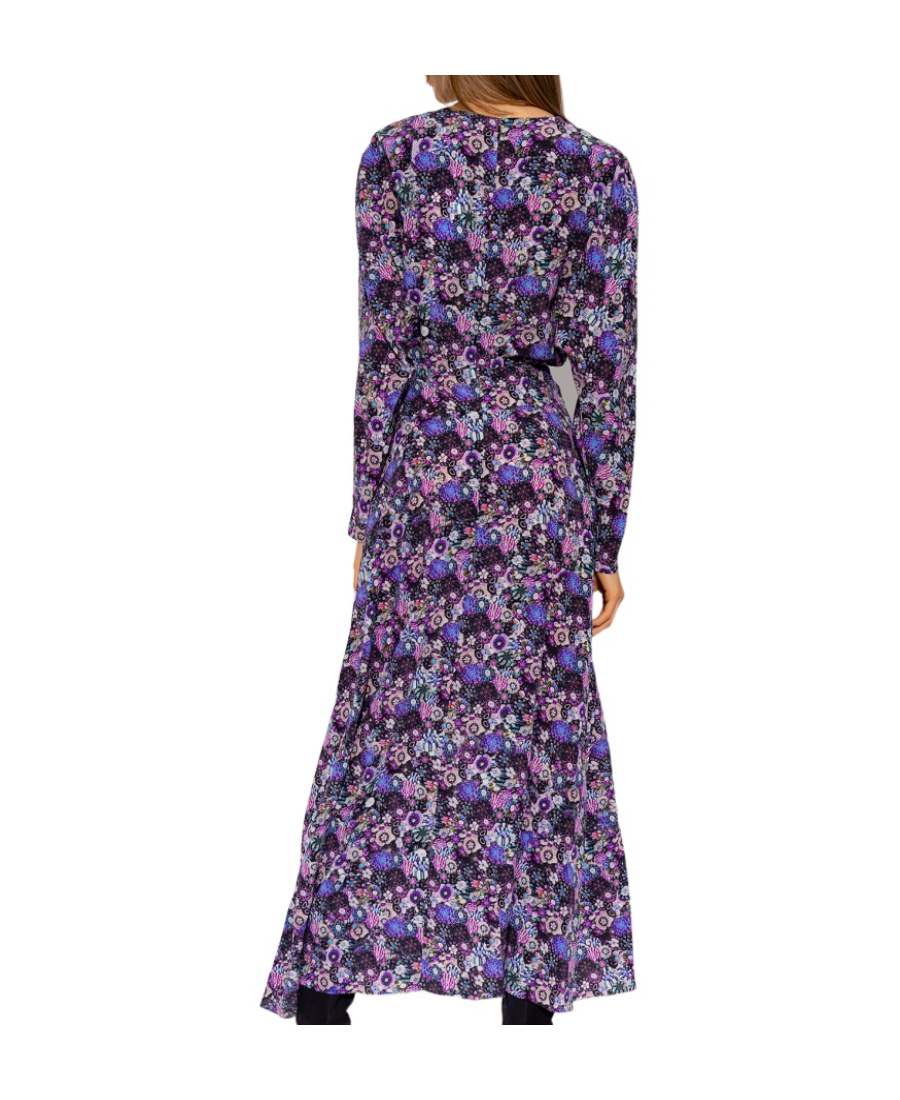 Isabel Marant Silk Blend Sadler Dress With Floral Pattern In Purple