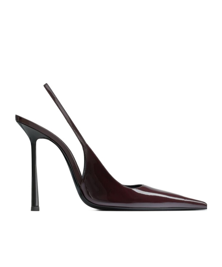 Saint Laurent Vendome Slingback Pumps In Patent Leather In Black