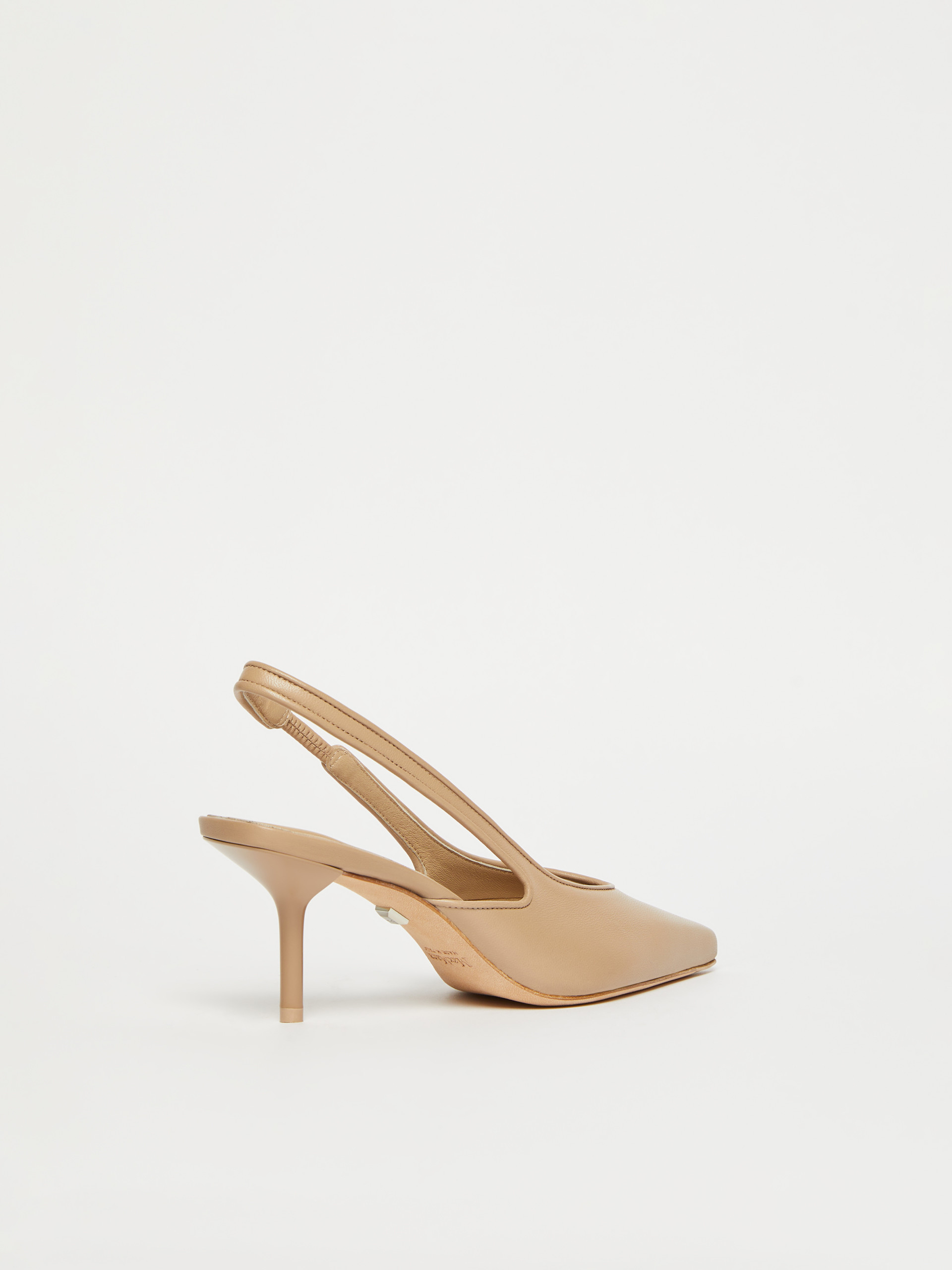 Max Mara Nappa Leather Slingbacks In Neutral