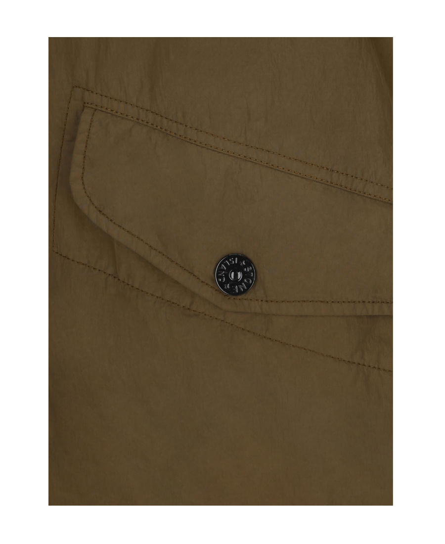 Stone Island Logo-patch Sleeve Jacket In Green