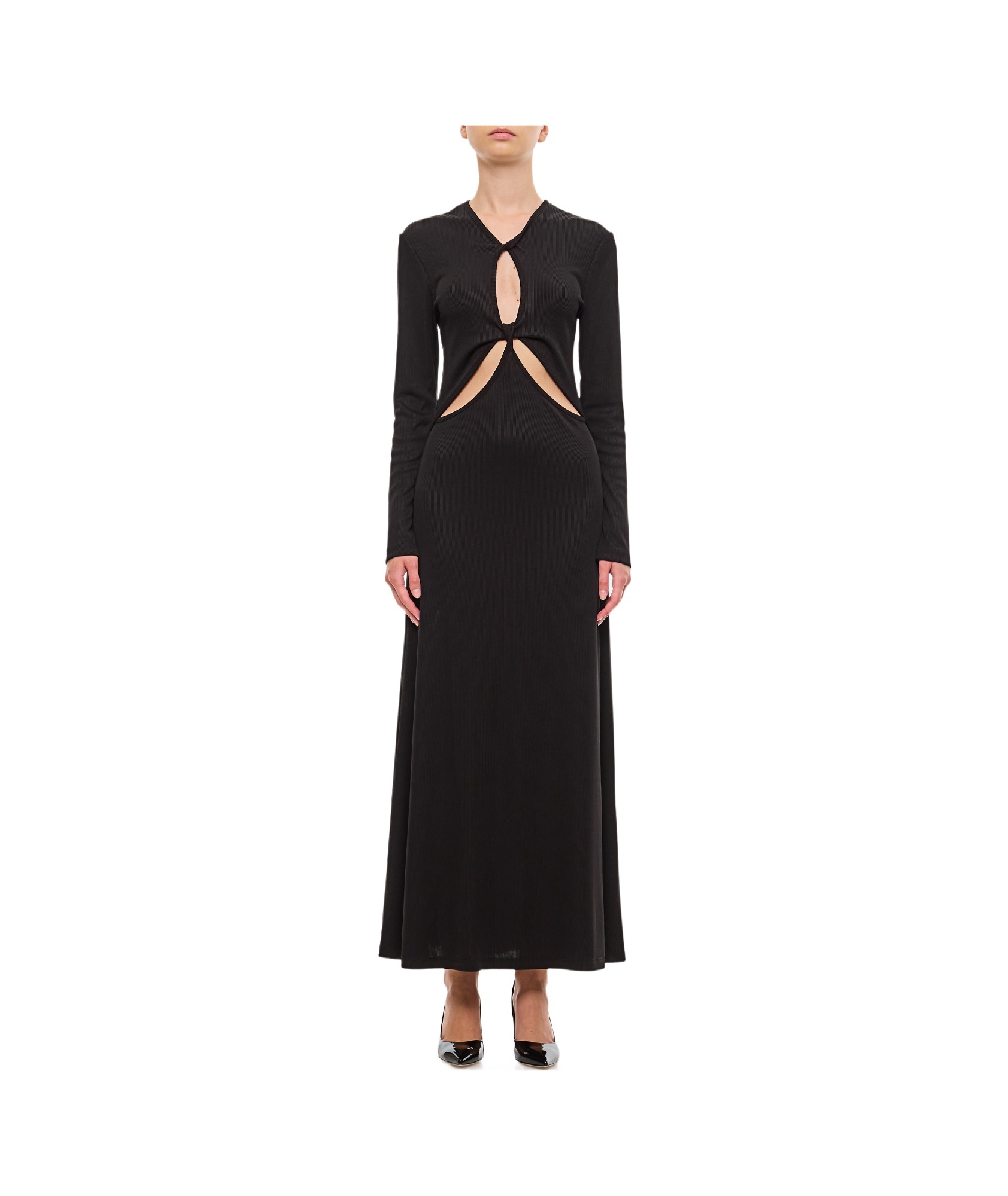 Christopher Esber Open Twist Cutout Maxi Dress In Black