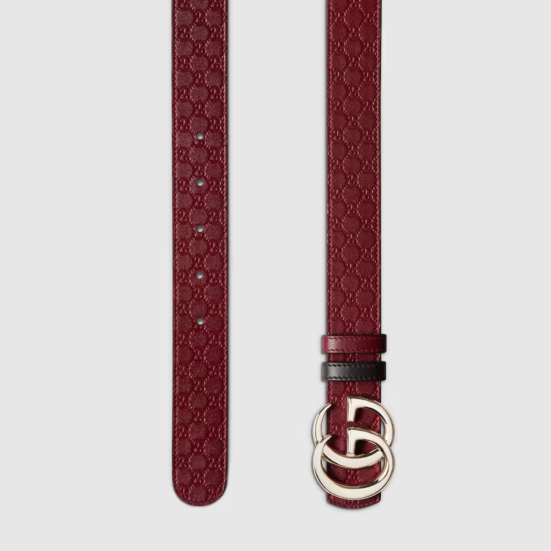 Gucci Reversible Gg Marmont Belt In Red