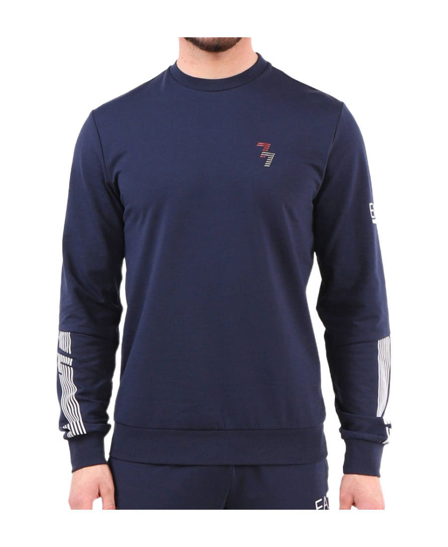 Ea7 Logo Pattern Sweater In Black