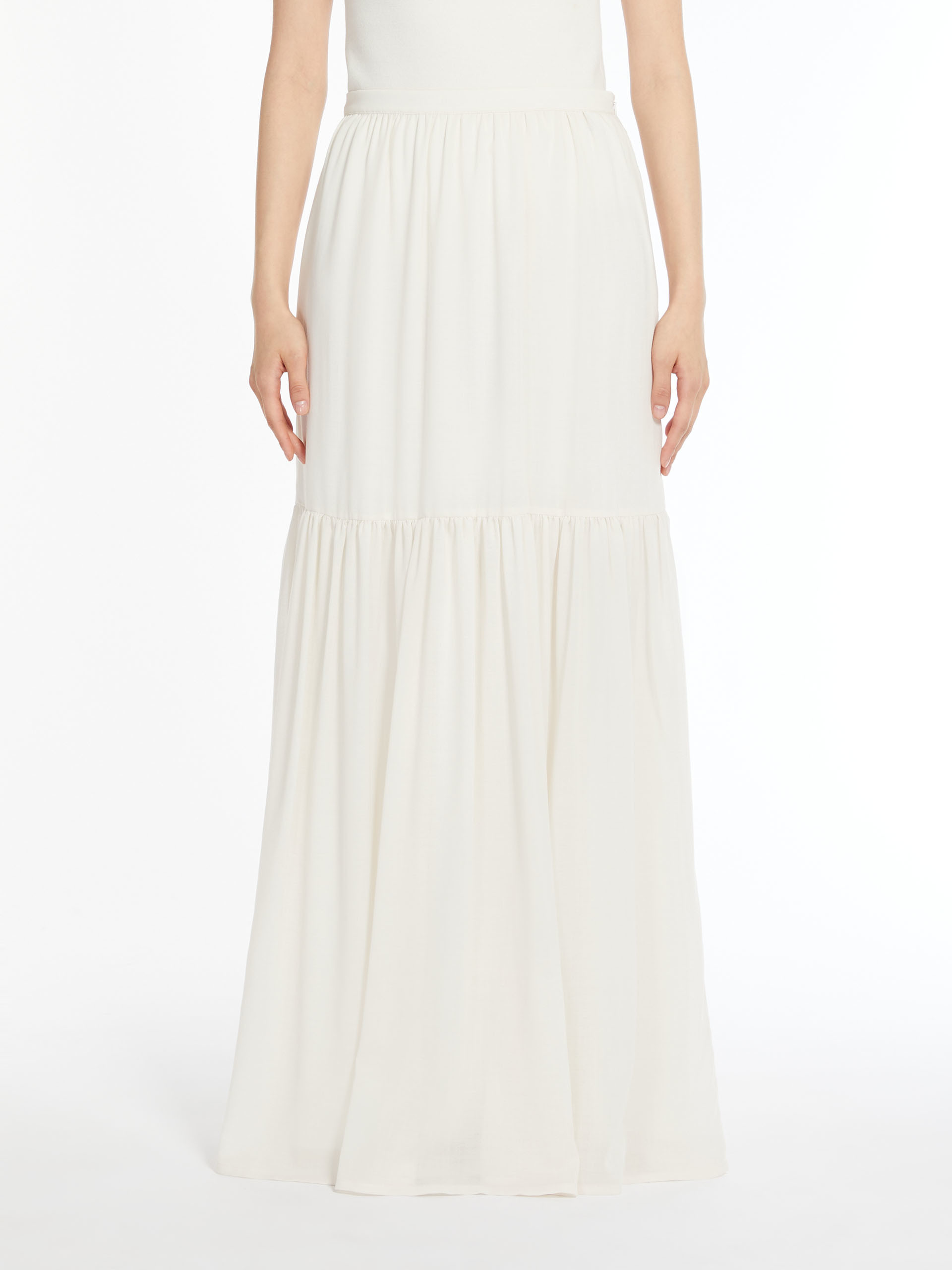 Shop Max Mara Cafila Draped Skirt In White