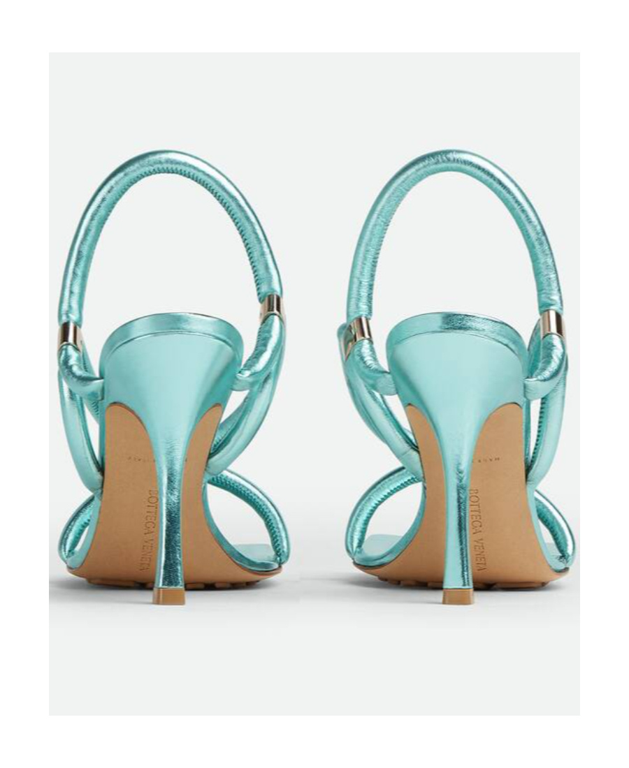 Bottega Veneta Light-blue Leather Stretch Heels In Blue