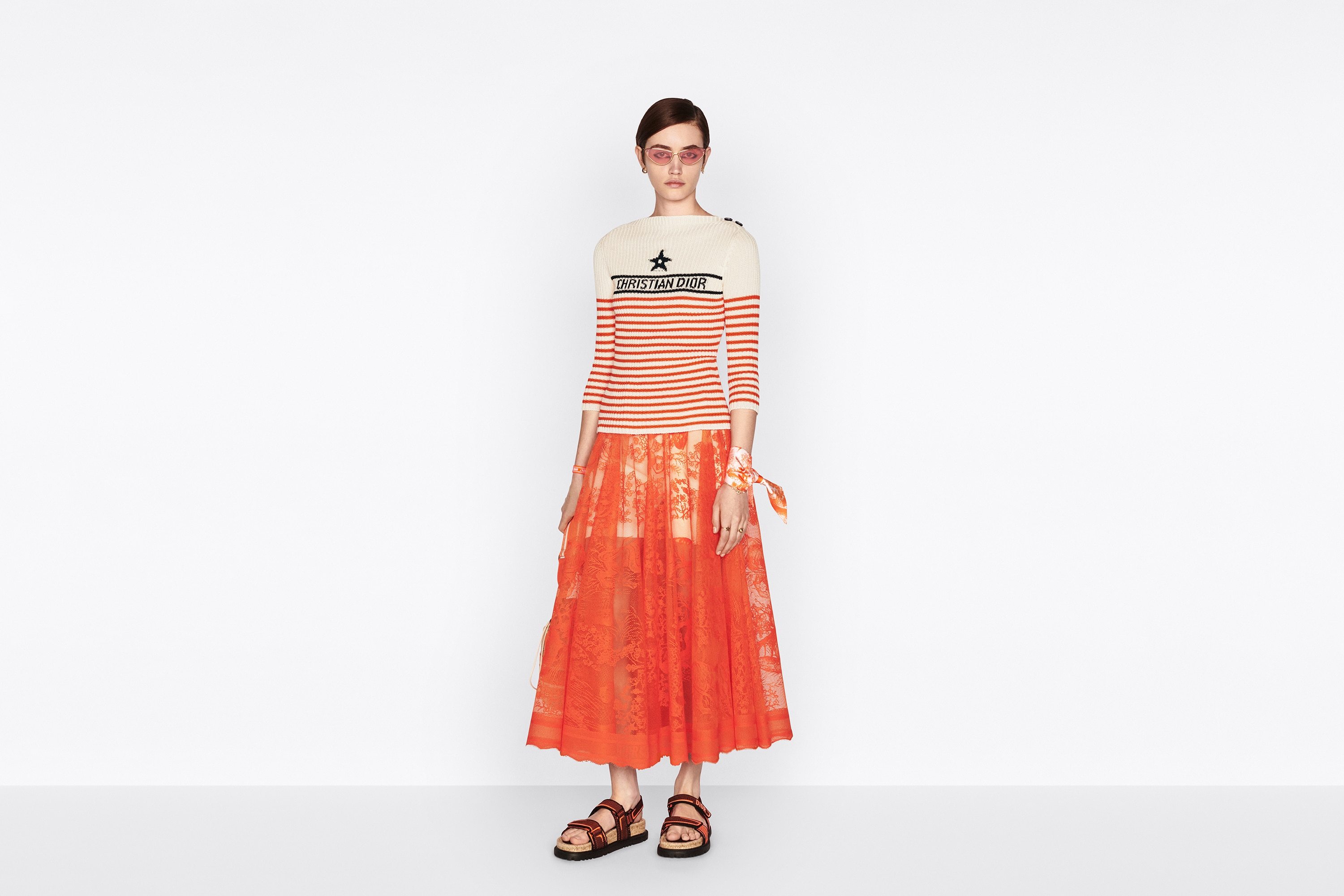 Dior Iviera Mid-length Skirt In Orange