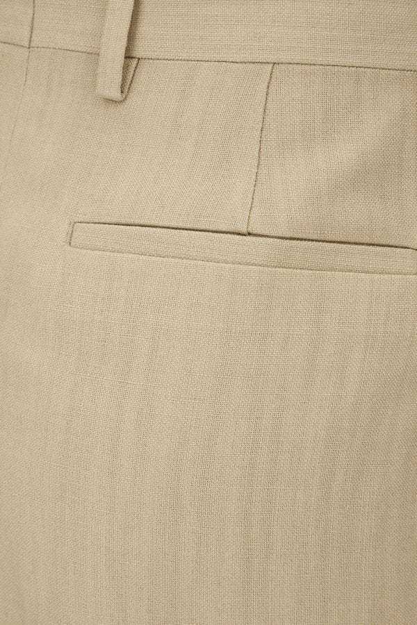 Ferragamo Woman Linen Blend Tailored Trouser In Nude
