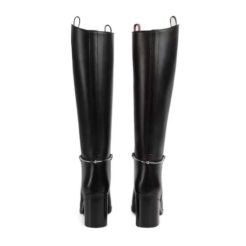 Gucci Buckled Strap High Knee Boots In Black