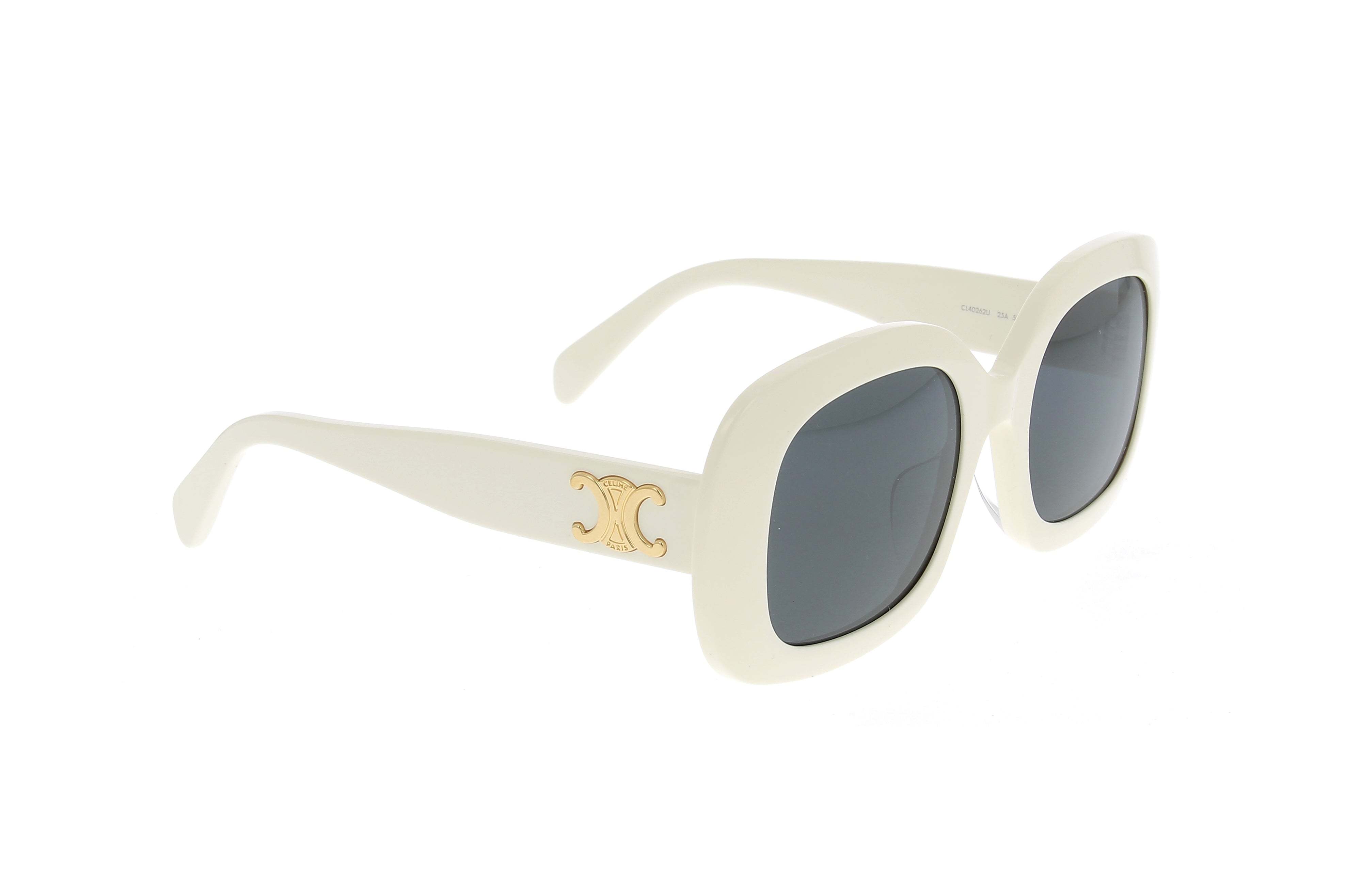 Celine Triomphe Square-frame Sunglasses In White