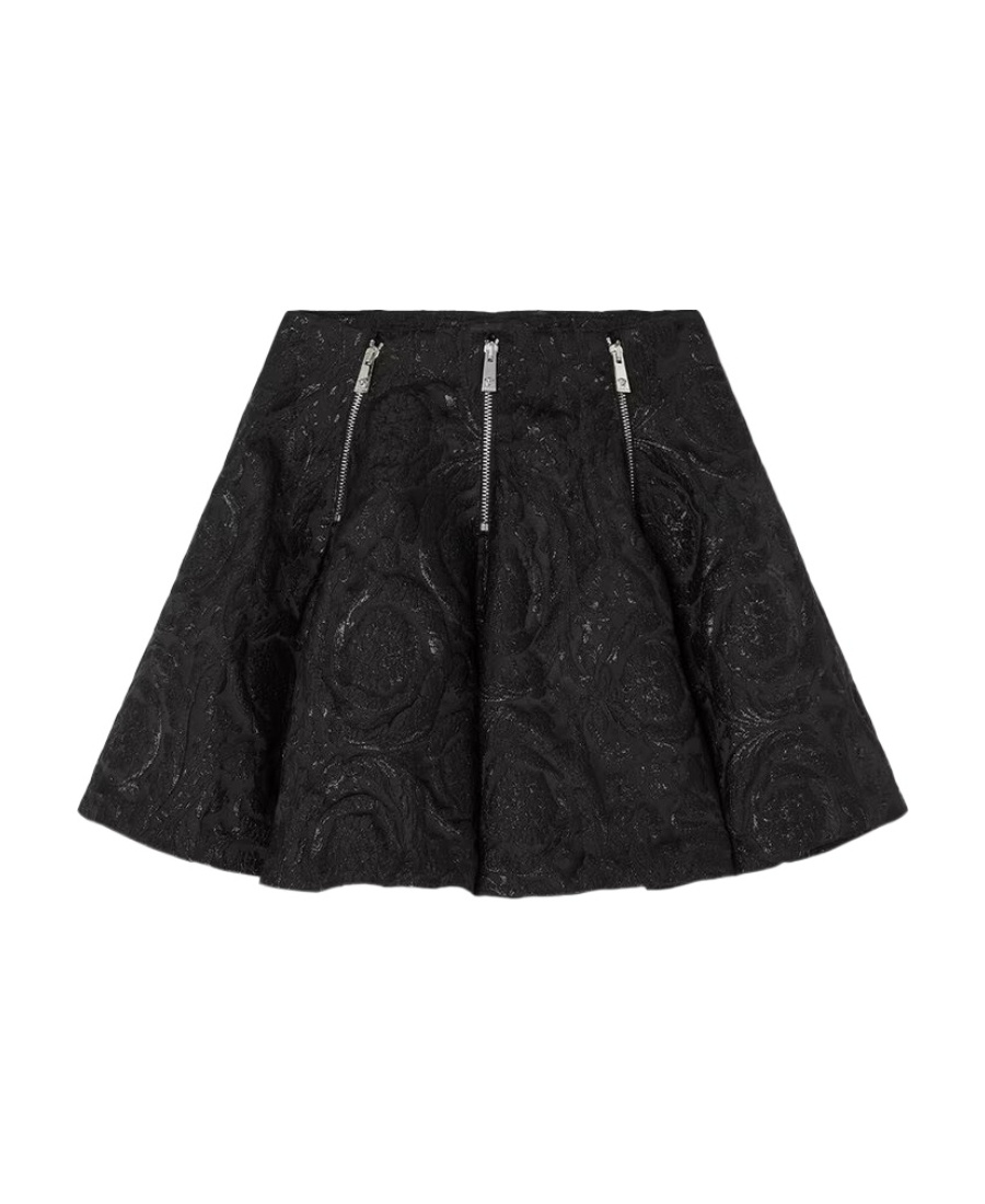Versace Barocco Cloquet Miniskirt In Black