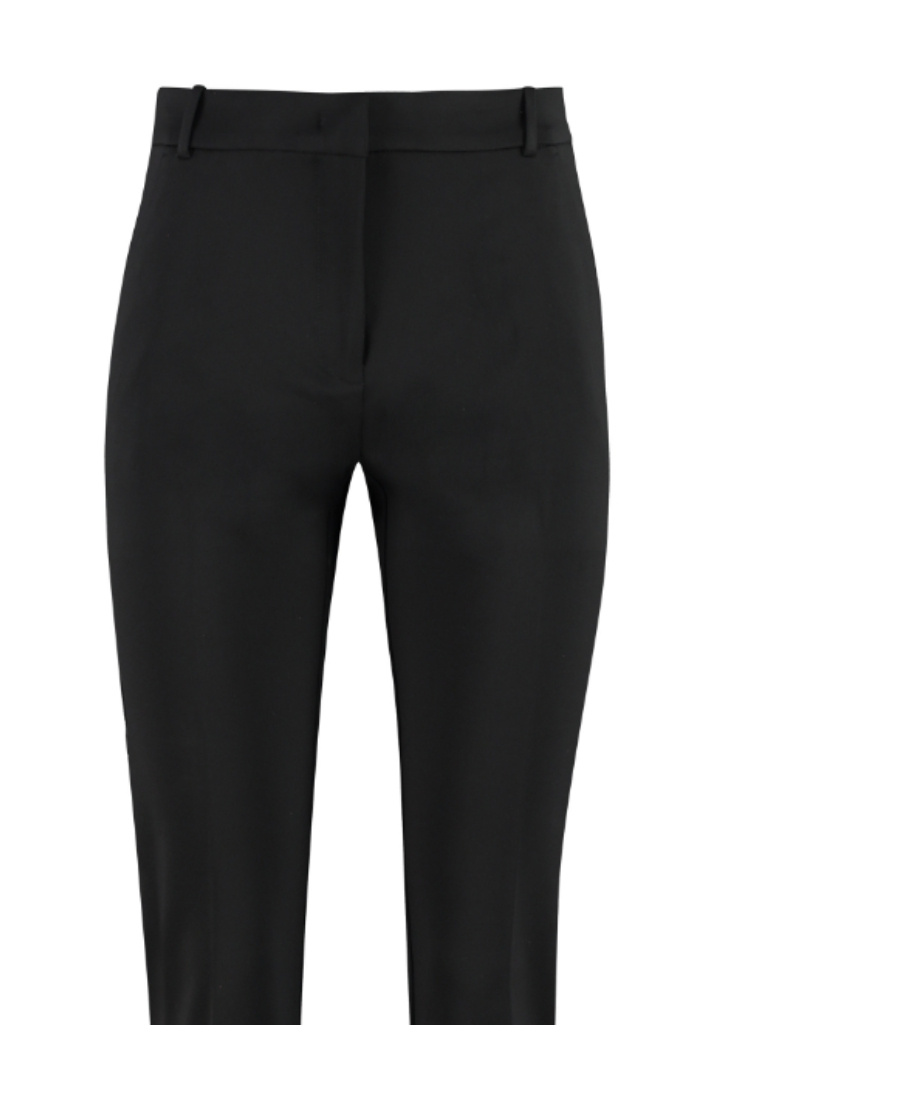 Pinko Bello Cigarette Pants In Milano Stitch In Black
