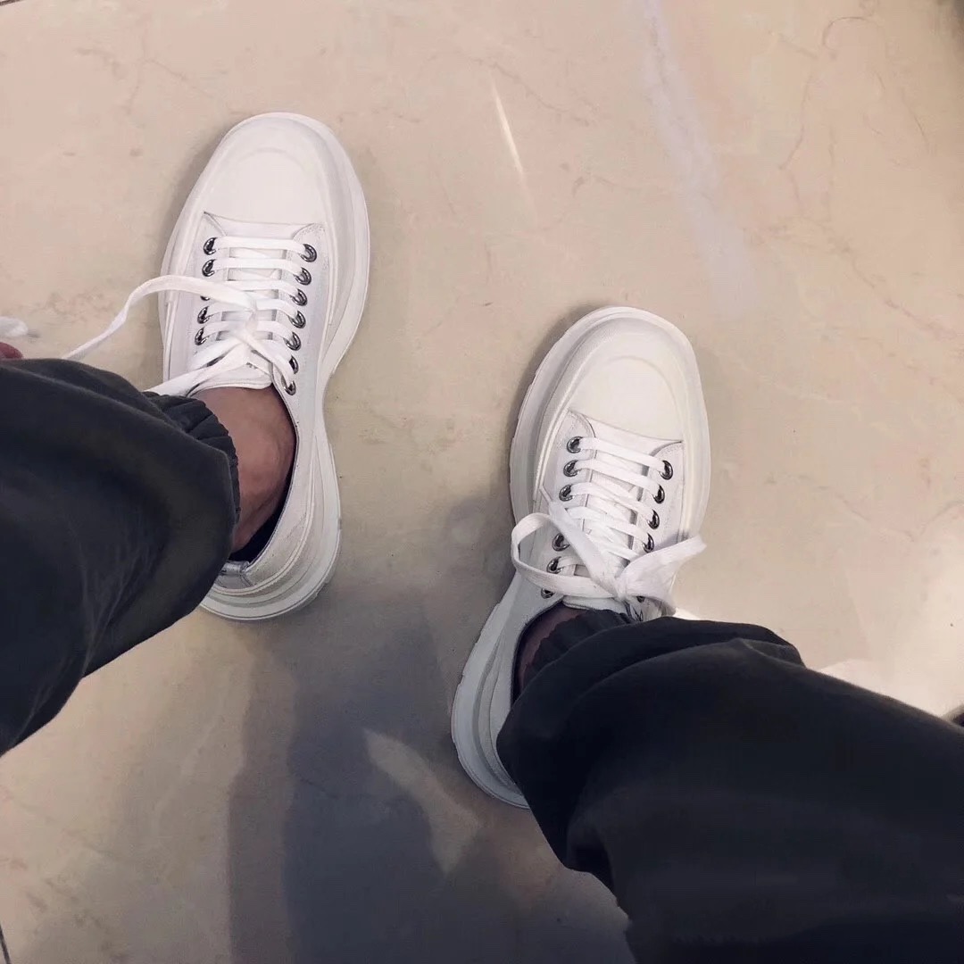 Shop Alexander Mcqueen Tread Slick Low-top Sneakers In White