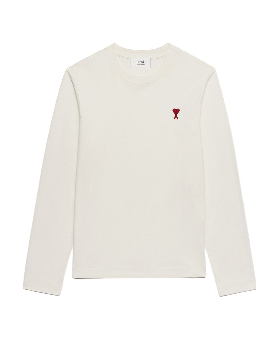 Ami Alexandre Mattiussi Ami Paris Ami De Coeur Logo Embroidered Long-sleeved T-shirt In Animal Print
