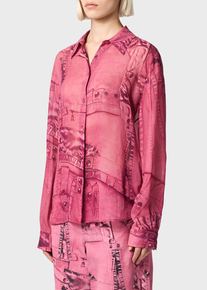Blumarine Long-sleeved Shirt In Red