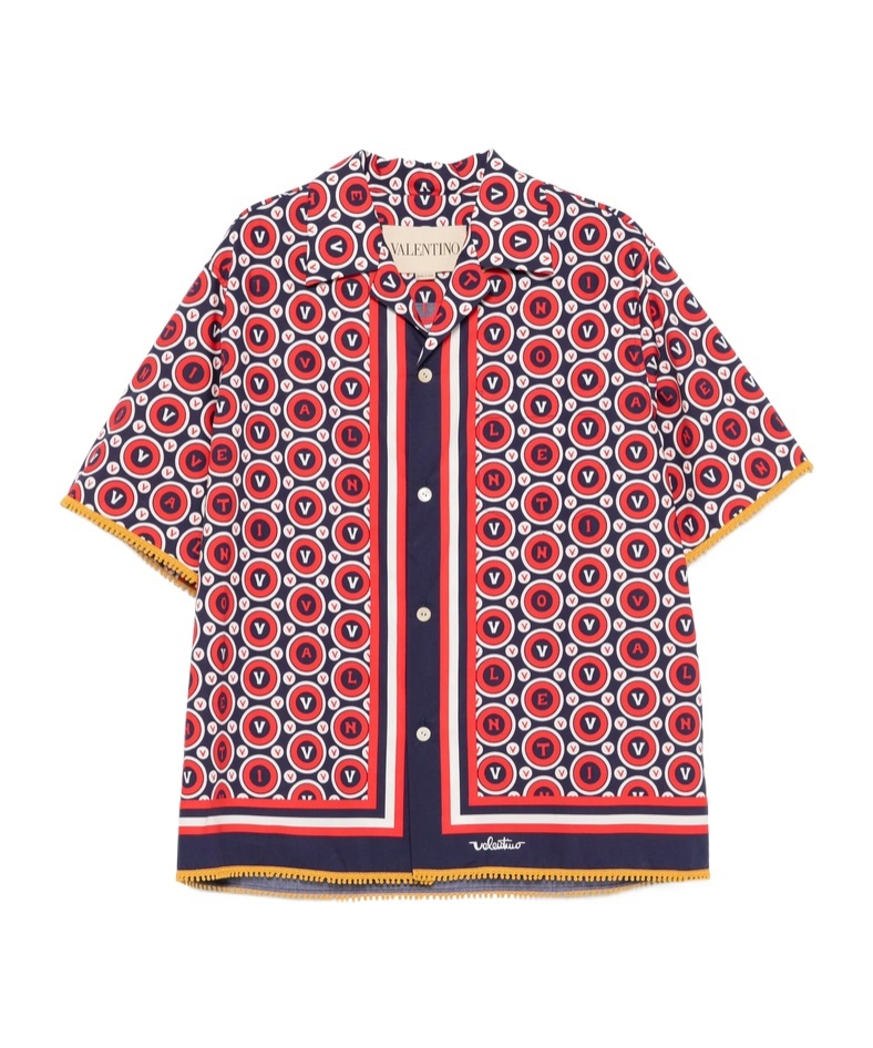 Valentino Bulles Royales Cotton Shirt In Brown