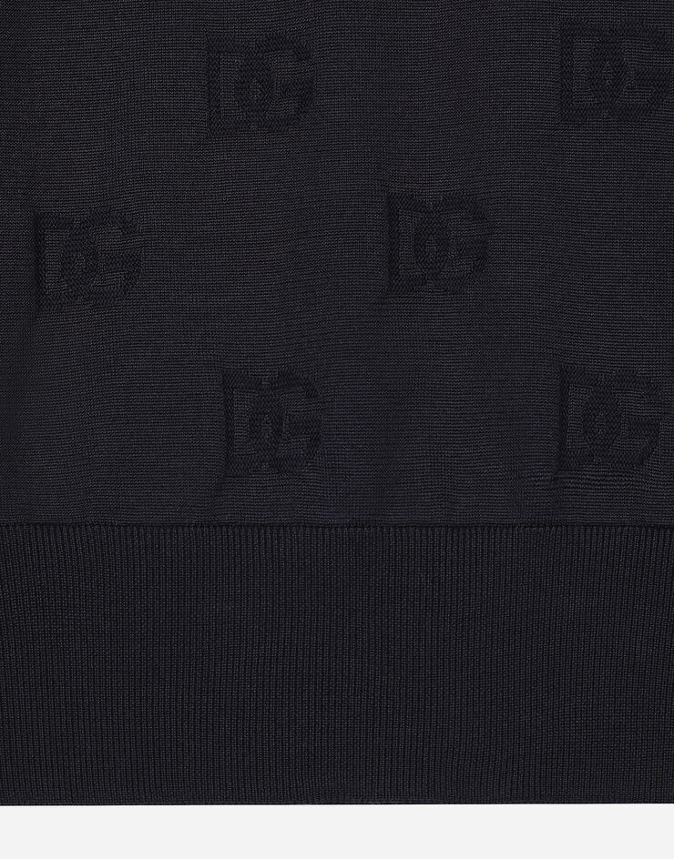 Dolce & Gabbana Logo Intarsia-knit Silk Jumper In Black