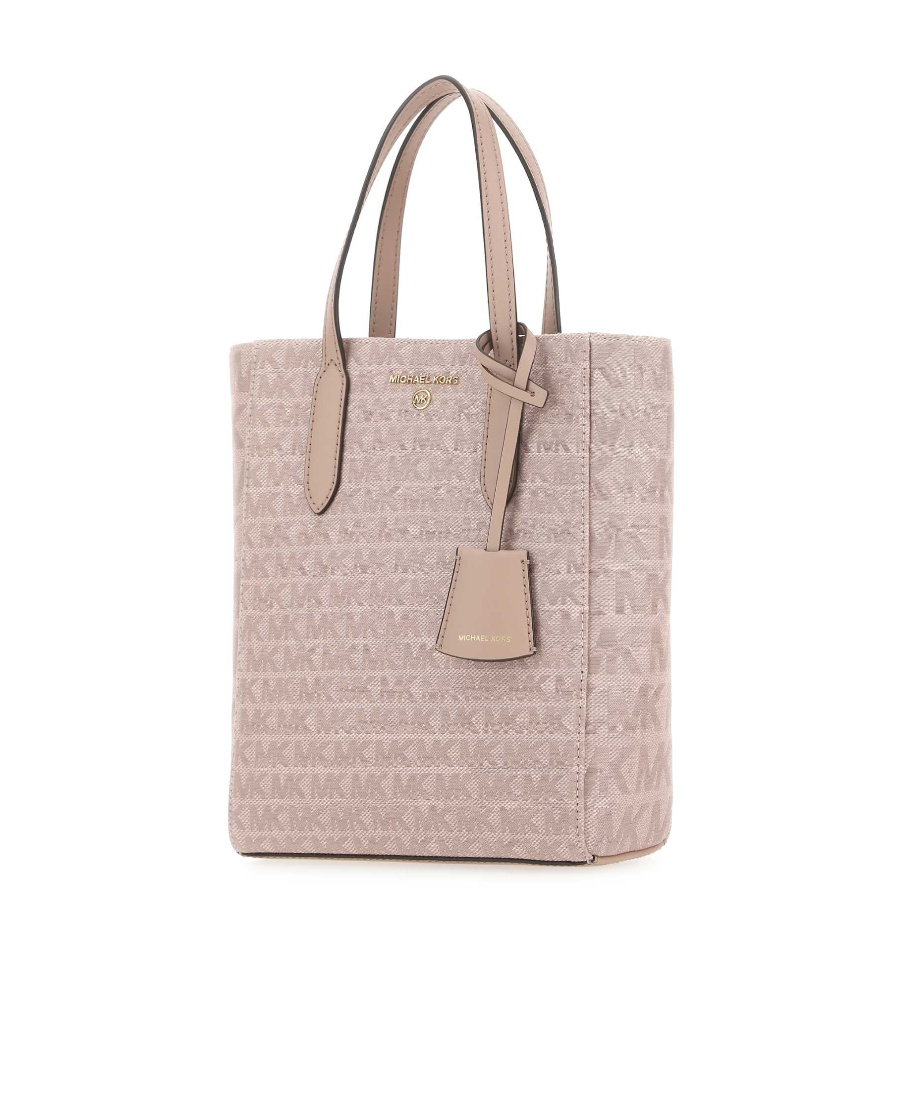 Michael Michael Kors Monogram Patterned Top Handle Bag In Nude