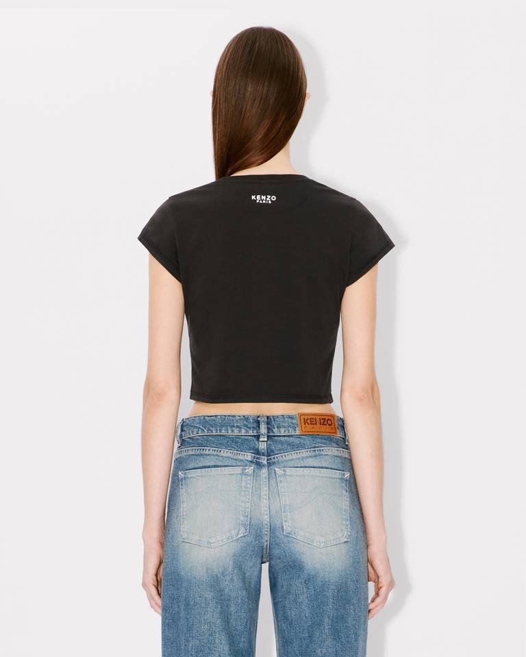 Kenzo Boke Flower Embroidered T-shirt In Black