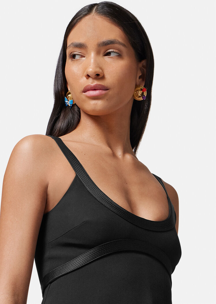 Versace X Dua Lipa Butterflies Minidress In Black