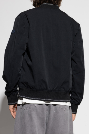 Ps By Paul Smith Zip-fastening Logo-plaque Bomber Jacket In Black