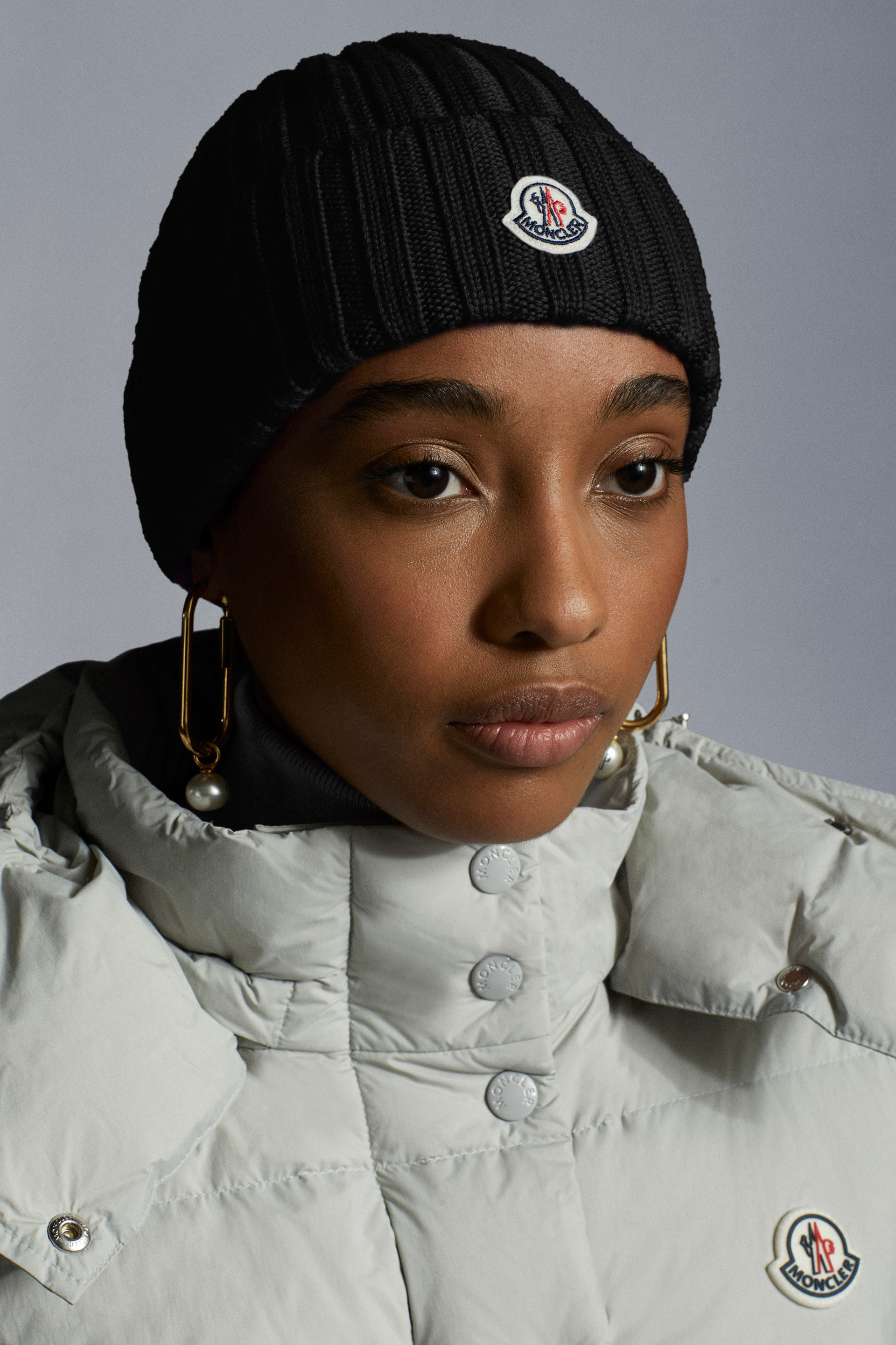 MONCLER MONCLER LOGO PATCH BEANIE