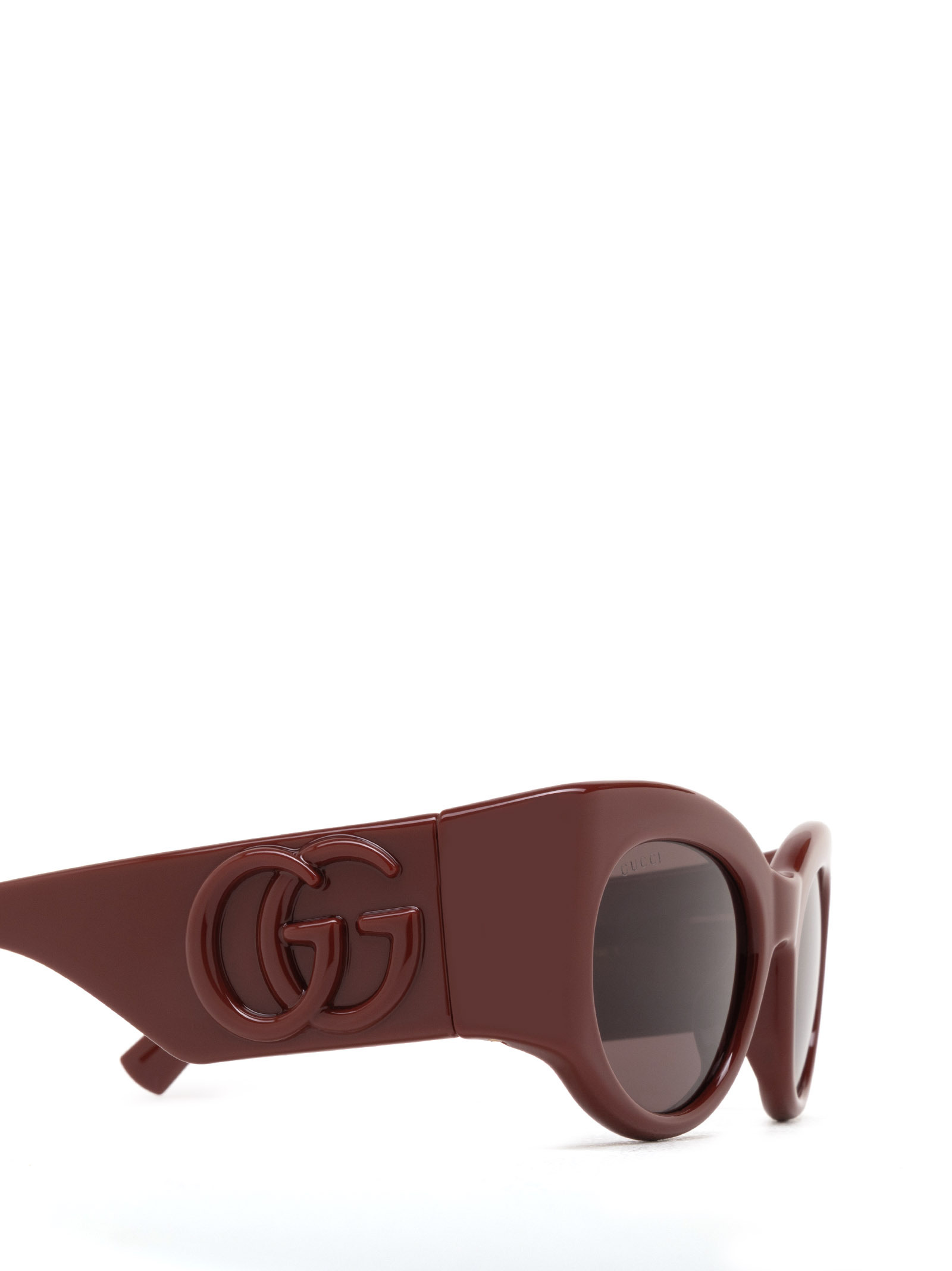 Gucci Oval-frame Sunglasses In Brown