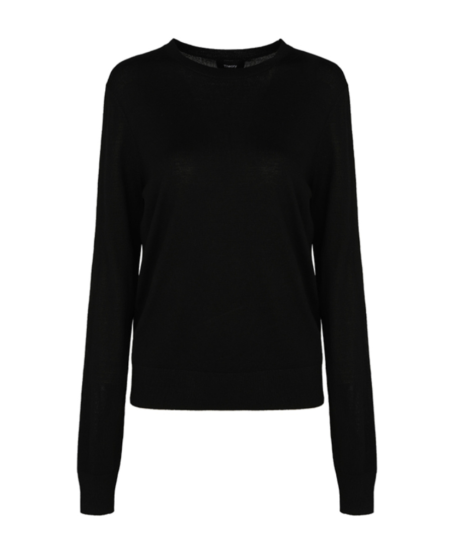 Theory Round-neck Sweater In Black