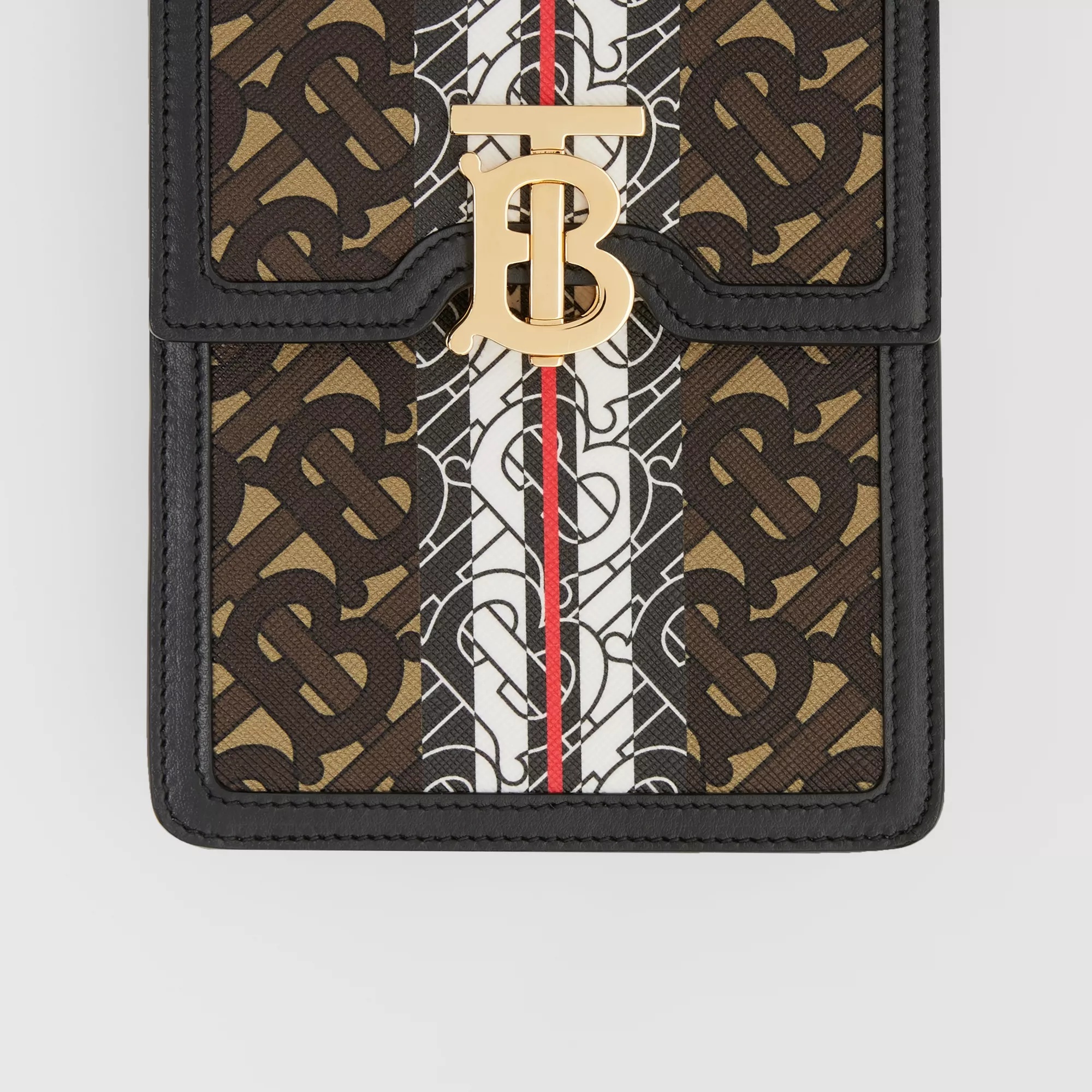 Burberry Robin Monogram Stripe Crossbody Bag In Black