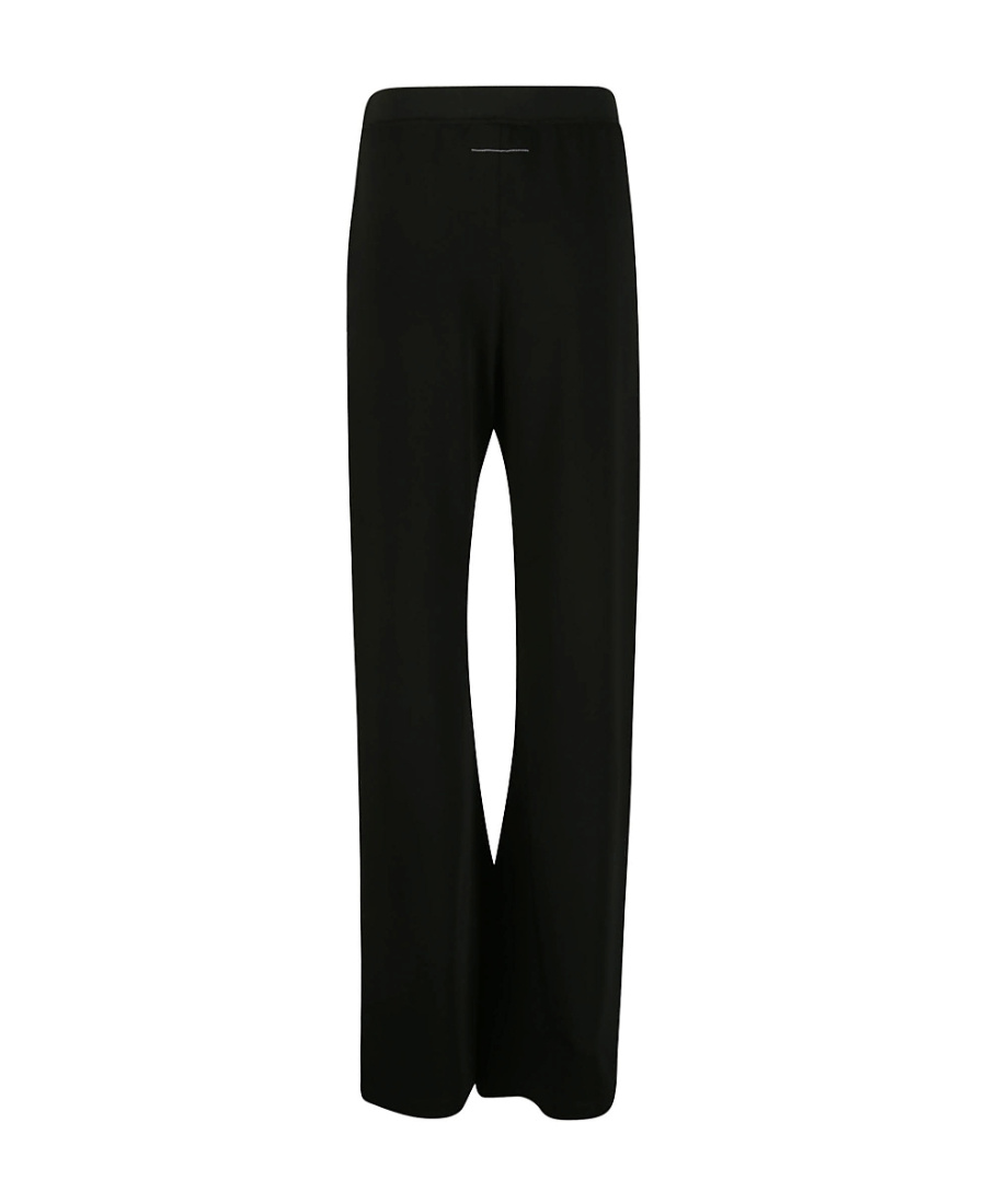Mm6 Maison Margiela Logo-print Flared Trousers In Black