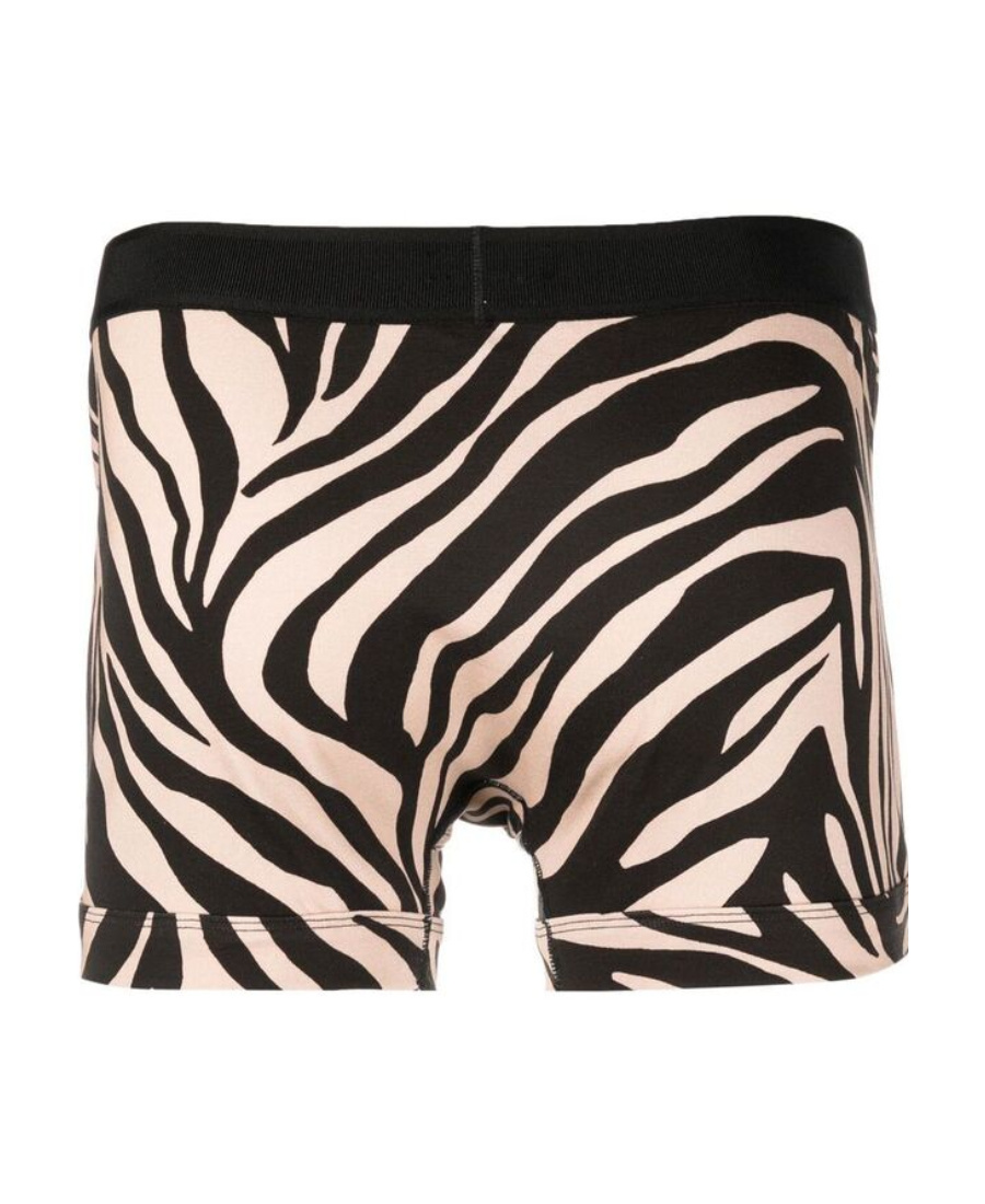 Tom Ford Zebra-print Stretch-cotton Boxer Briefs In Black