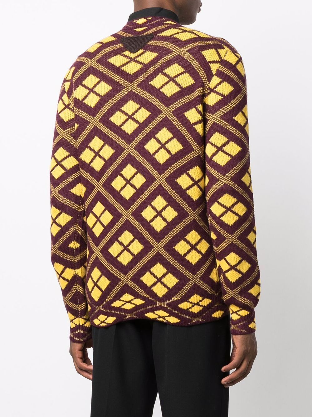 Prada Geometric-pattern Jacquard-knit Jumper In Red